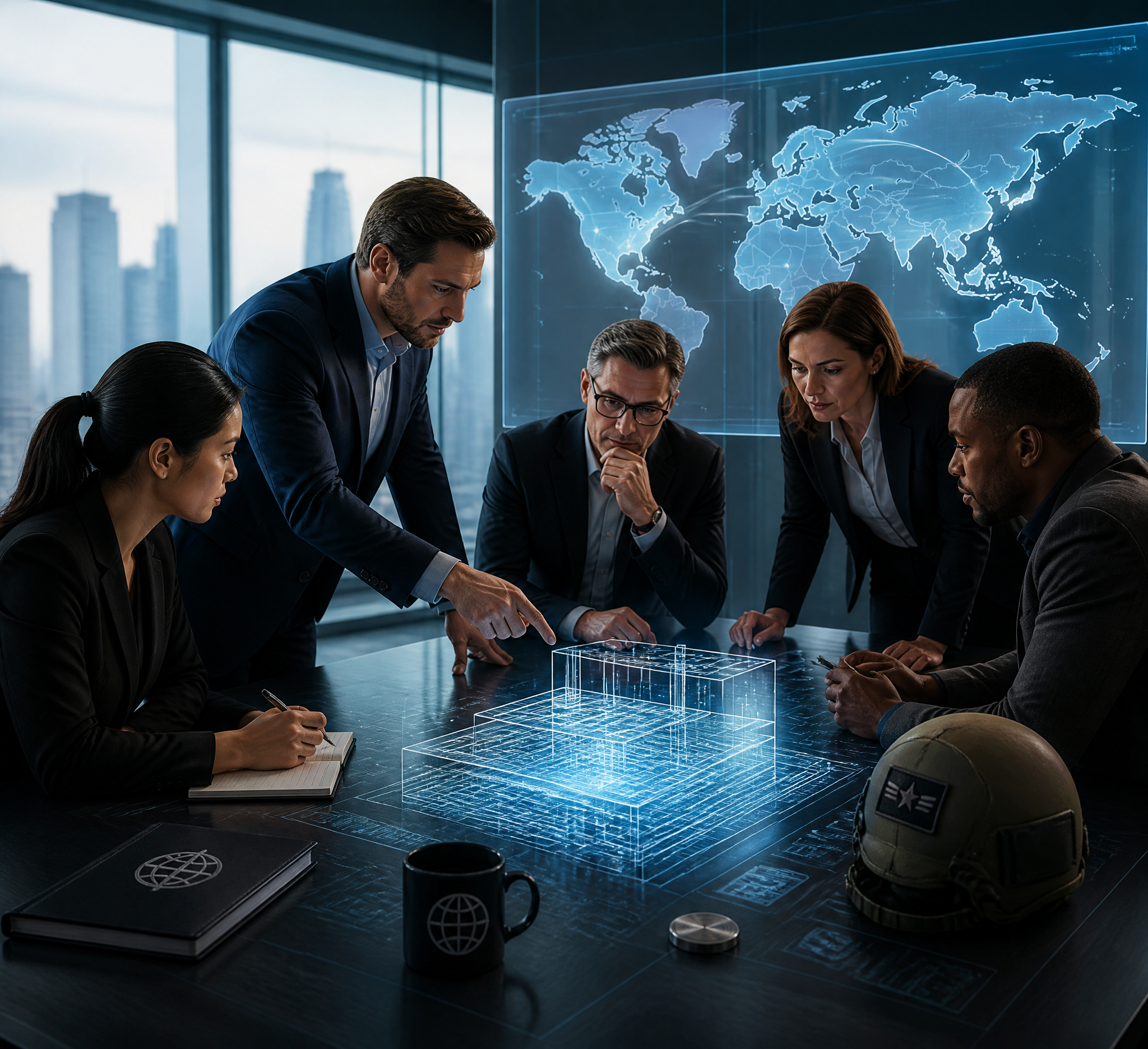 Global Strategy Meeting with Holographic Visualization