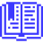 Blue Pixelated Open Book Icon