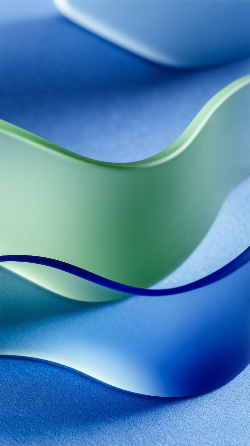 Abstract green and blue translucent waves