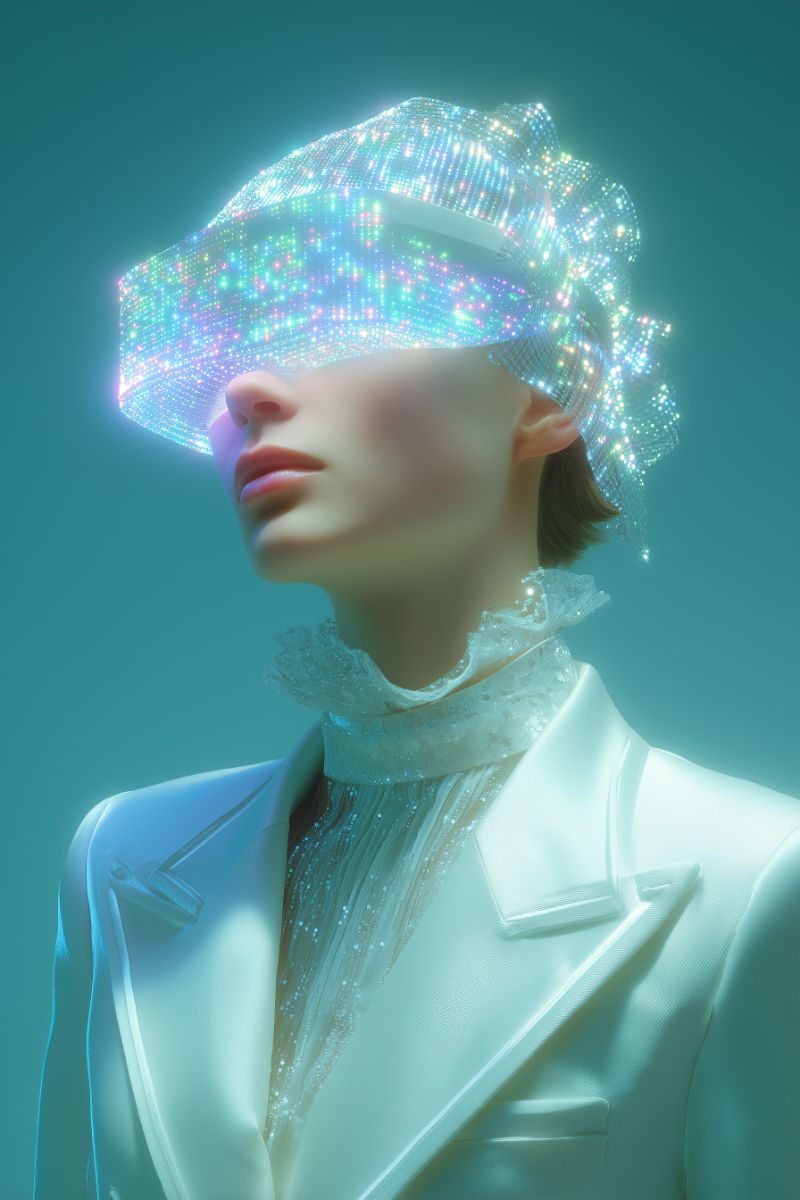 Futuristic Portrait with Sparkling LED Visor
