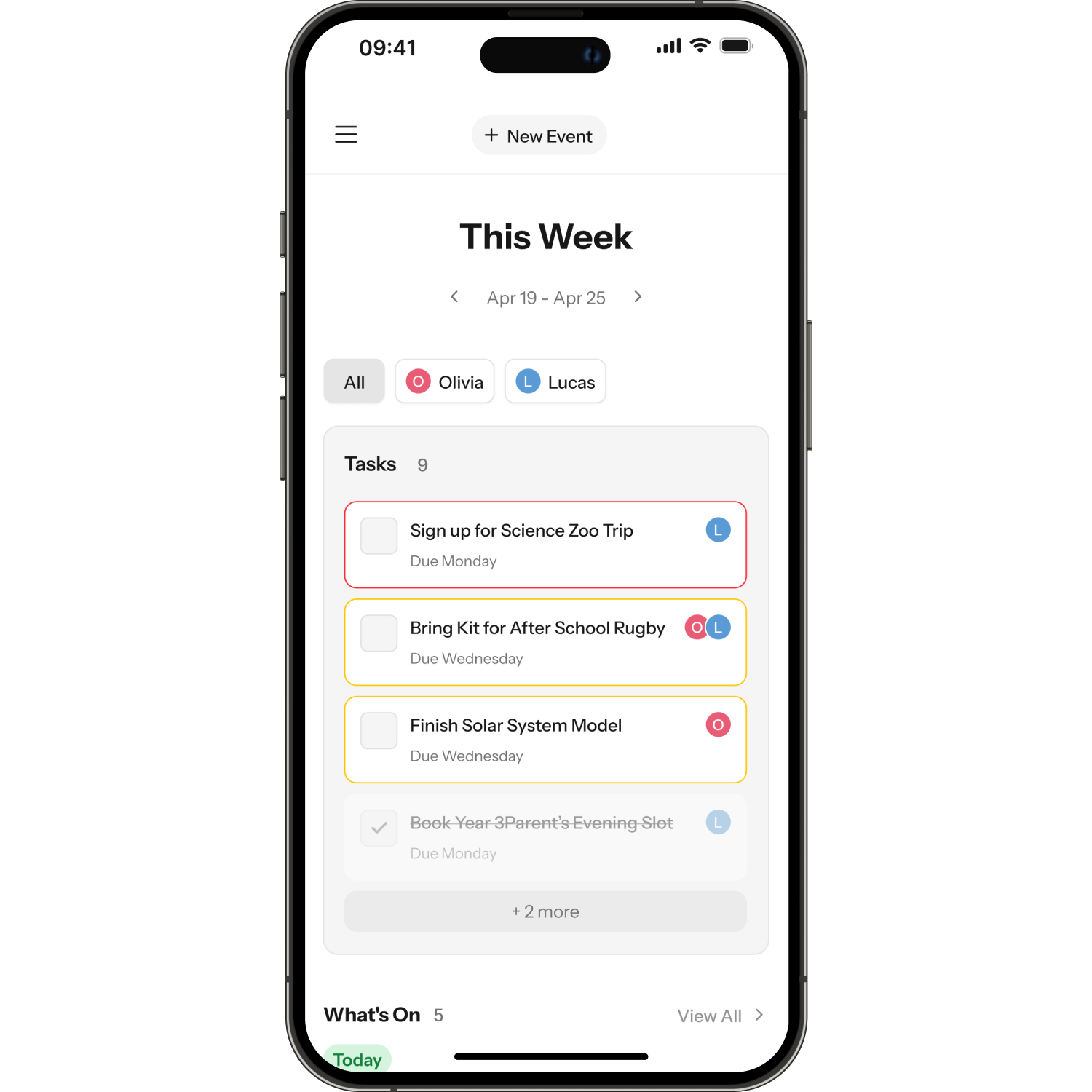 Task Management App Mockup on iPhone
