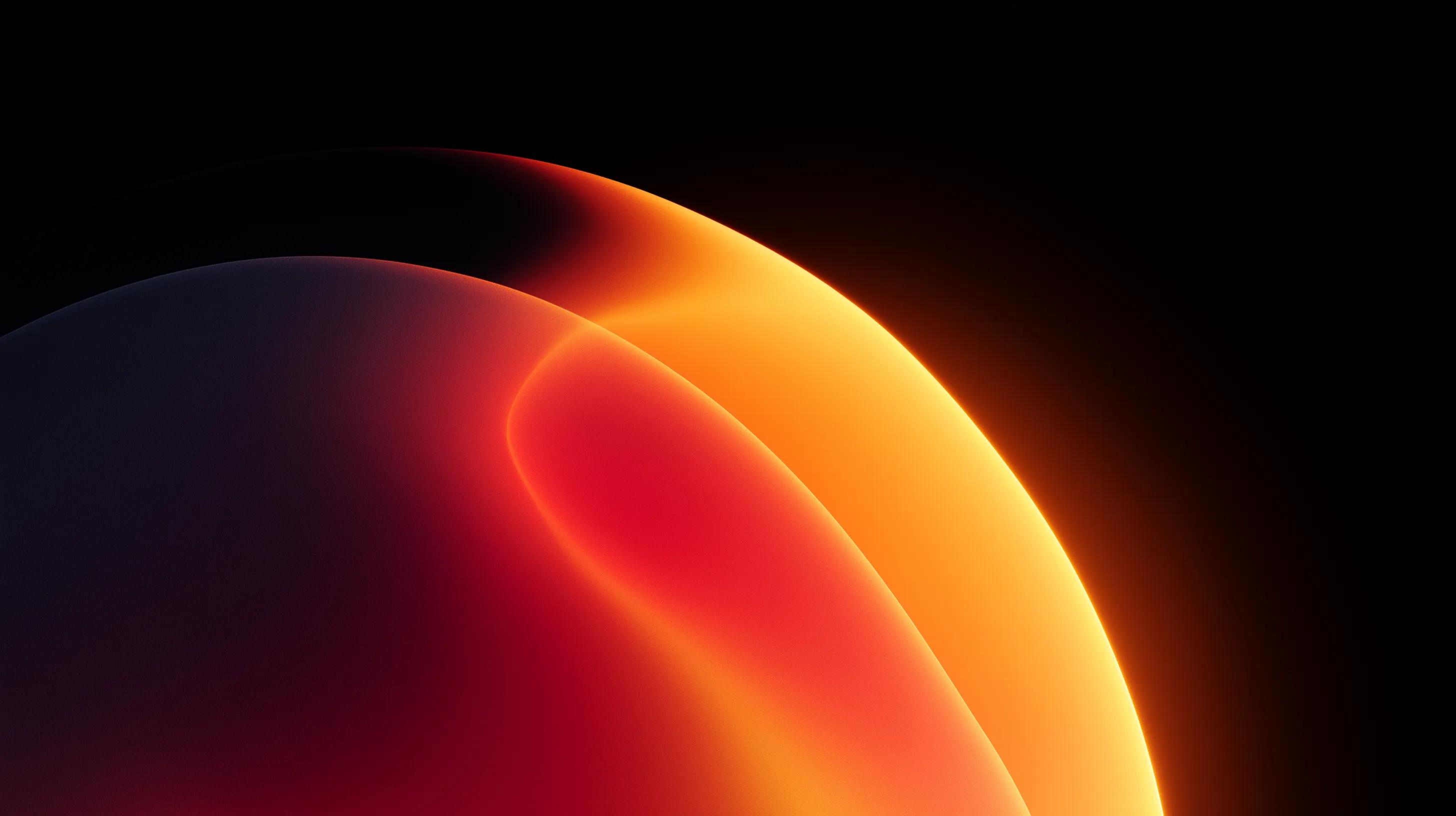 Abstract red-orange glow on curved forms