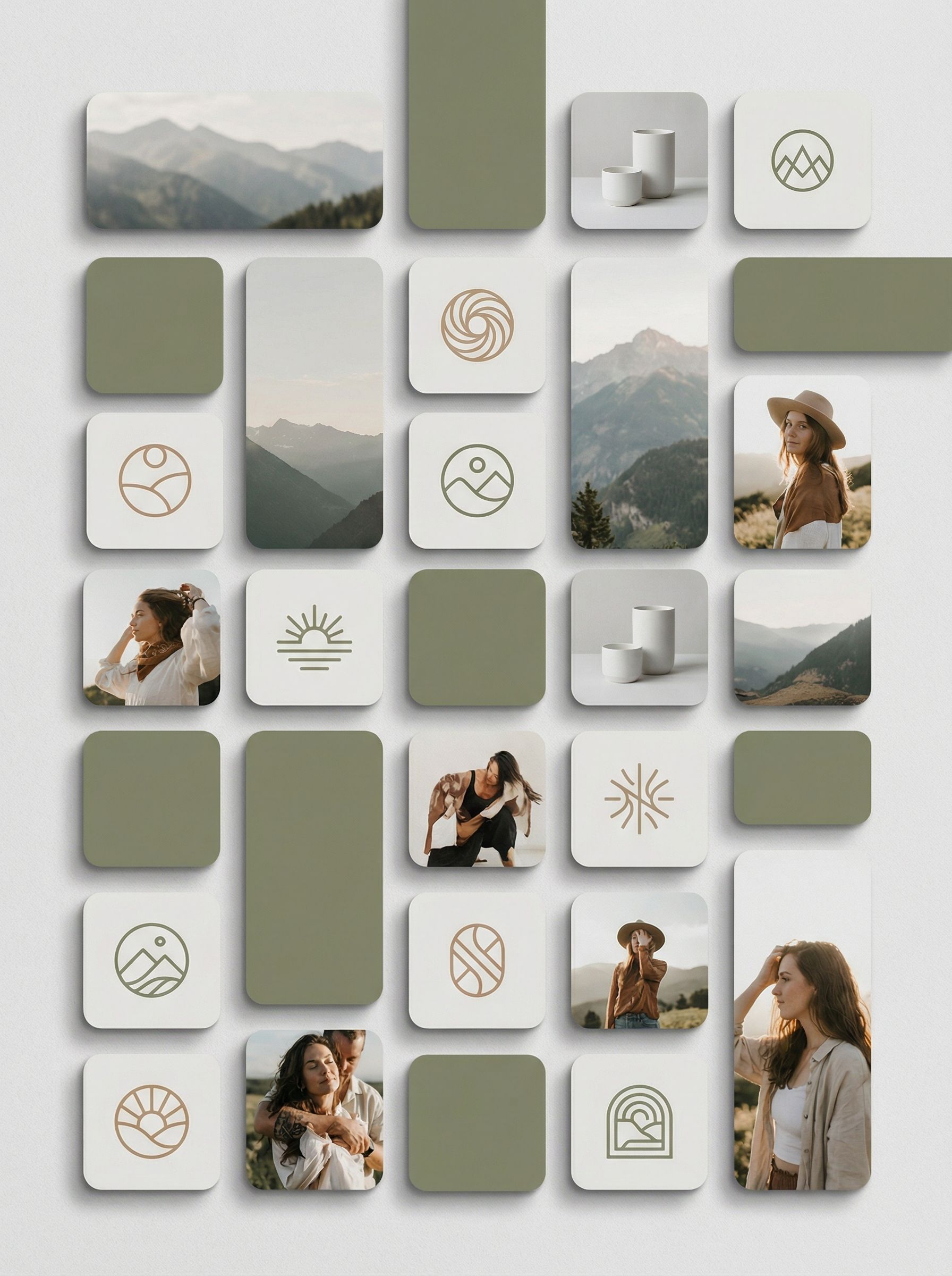 Nature lifestyle moodboard with photo tiles