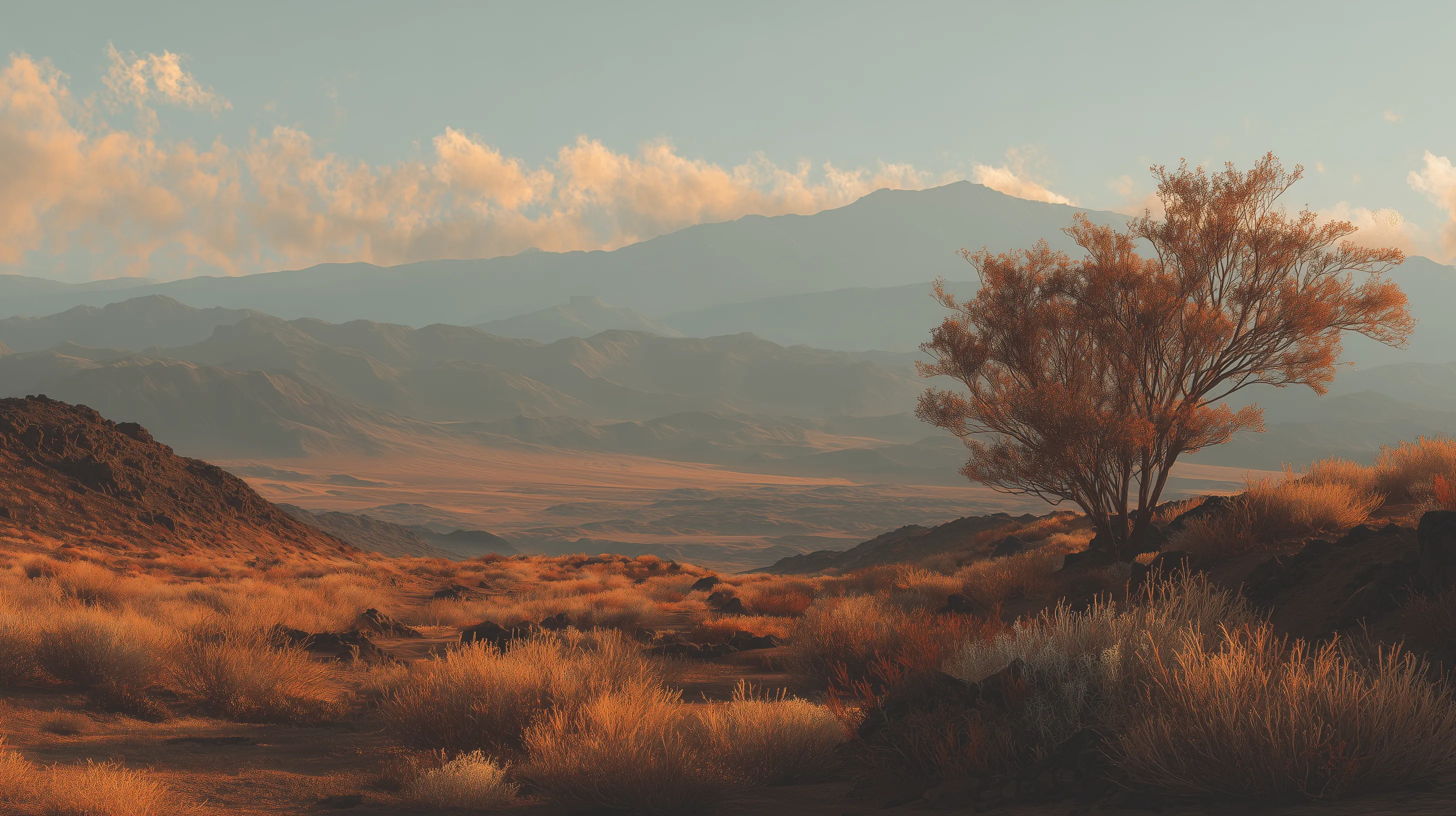 Golden Hour Desert Mountain Vista