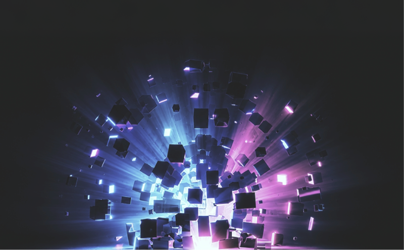 Abstract Geometric Explosion of Light and Cubes