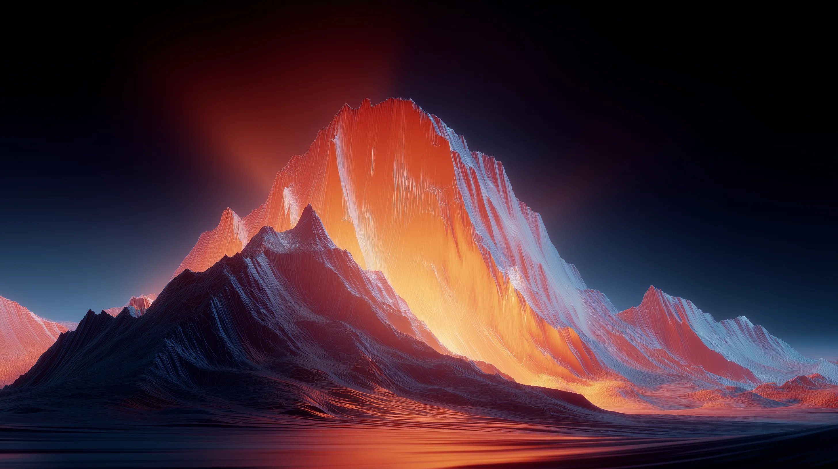 Glowing Abstract Mountain Landscape