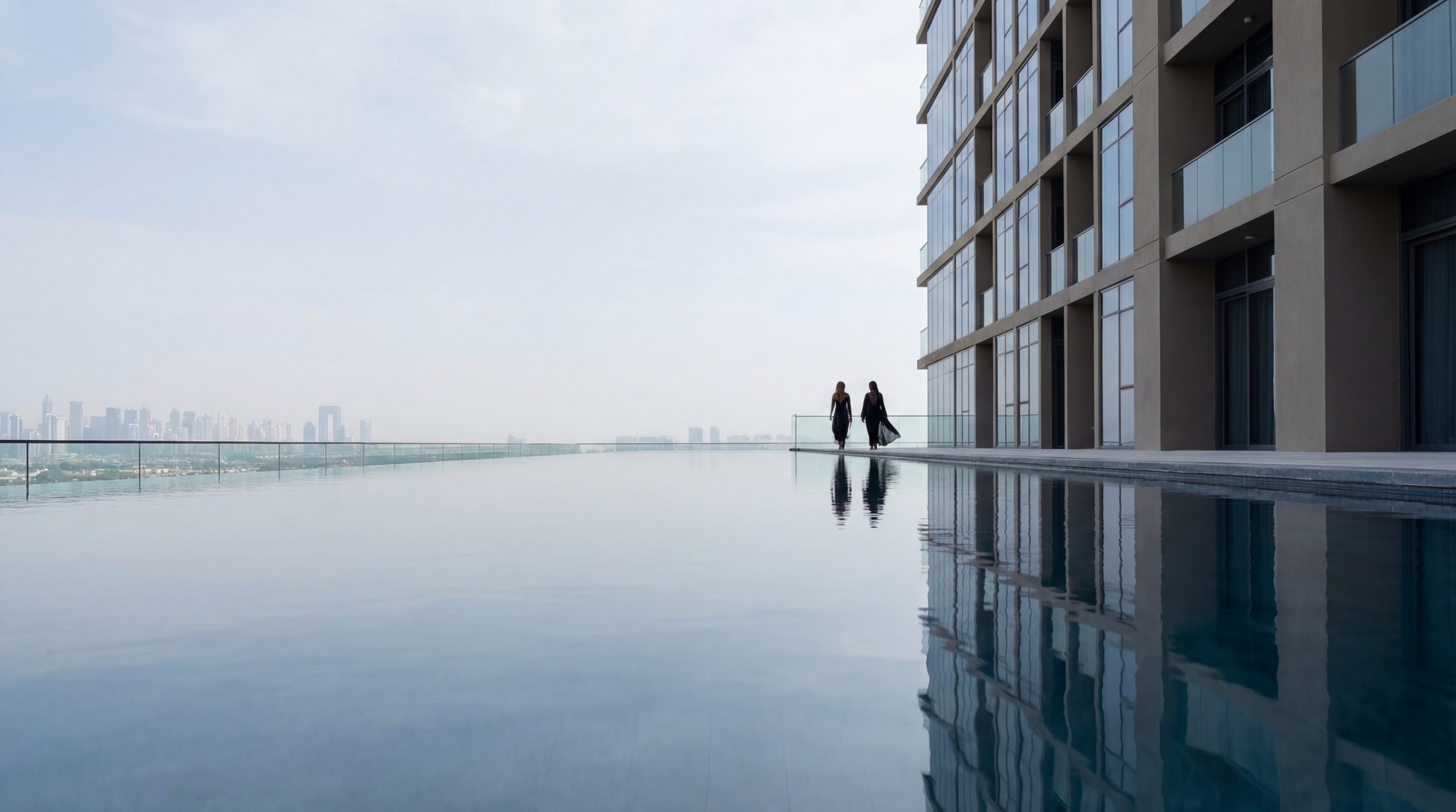 Modern high-rise with rooftop infinity pool