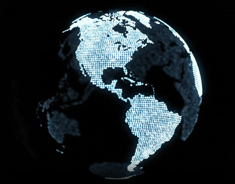 Digital Globe with Dot Grid Mapping