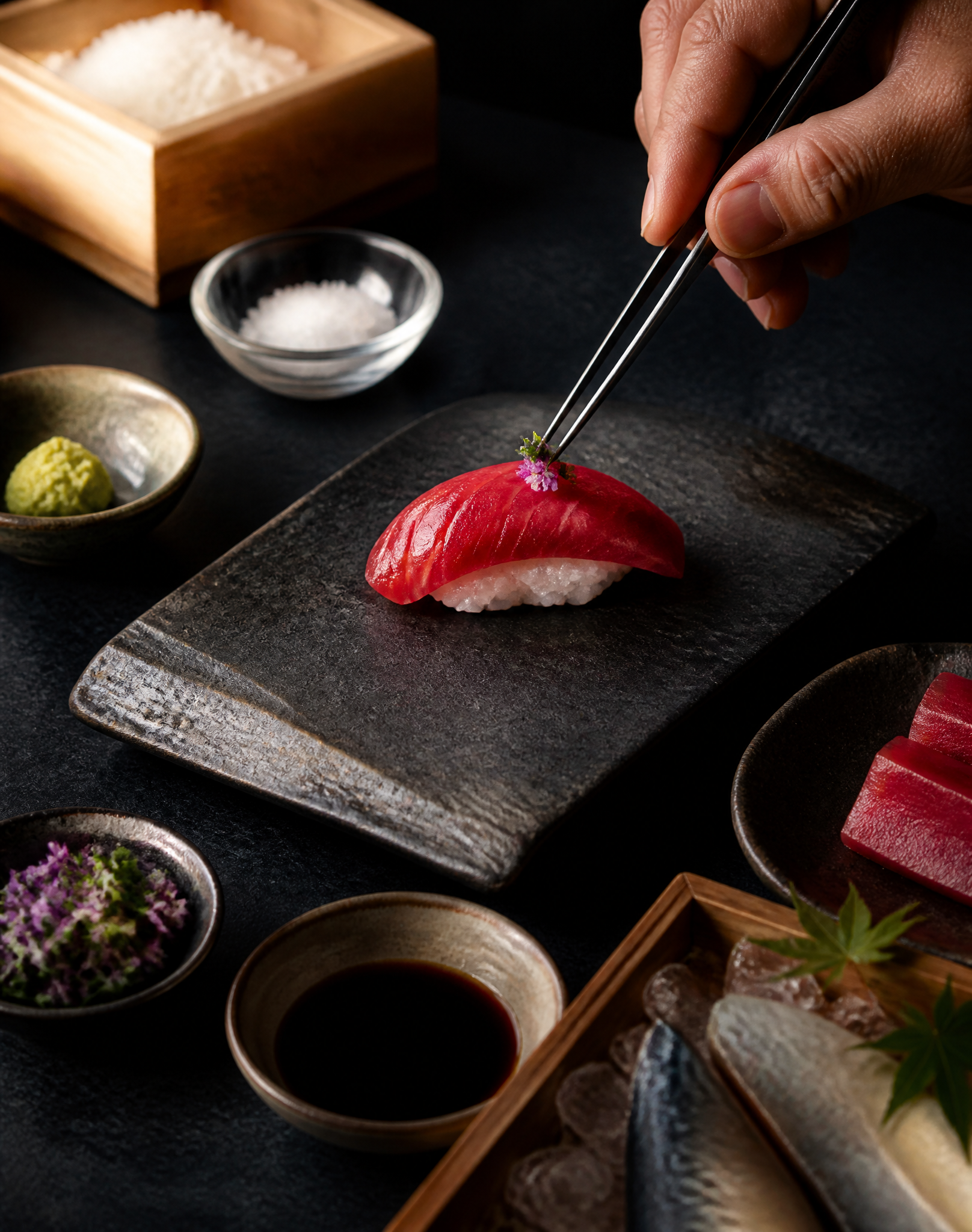 Gourmet Tuna Nigiri Sushi Preparation