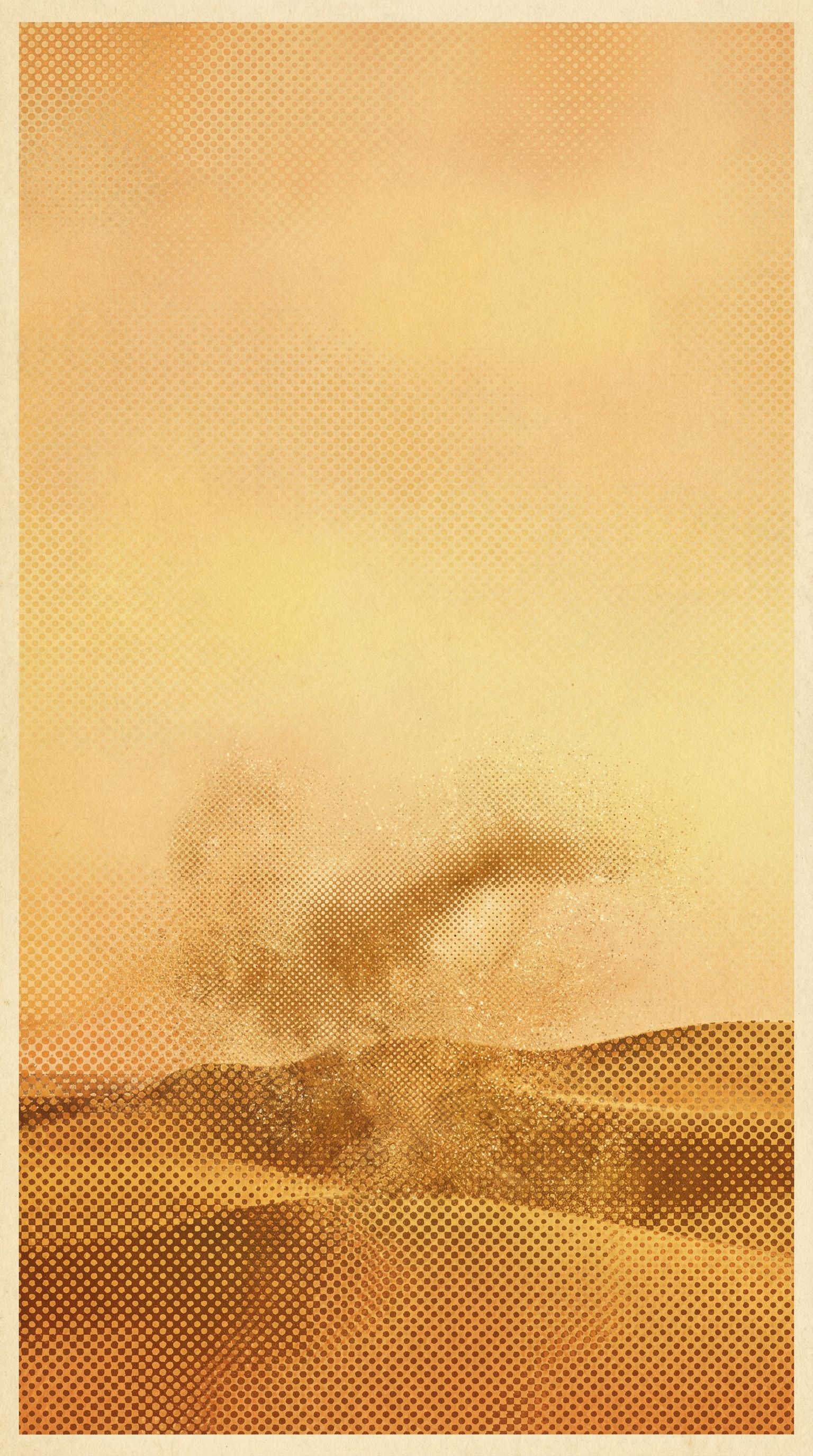 Vintage Halftone Desert Landscape