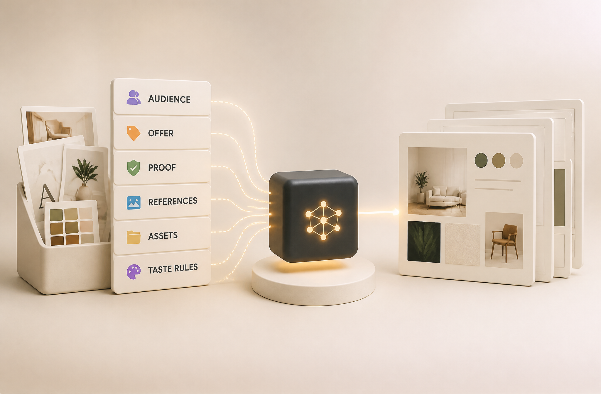 AI Content Generation Workflow Illustration