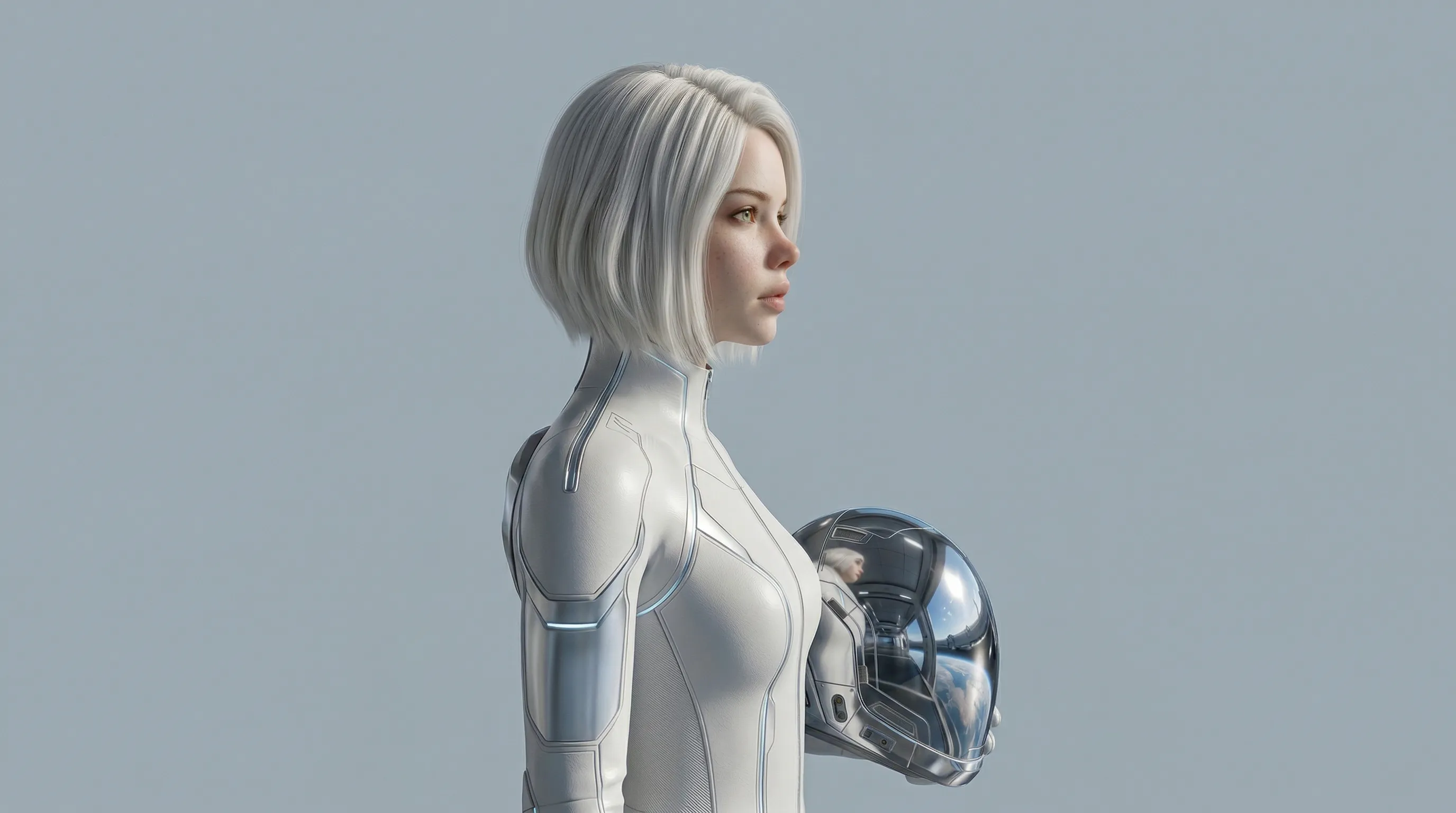 Futuristic Female Astronaut Portrait