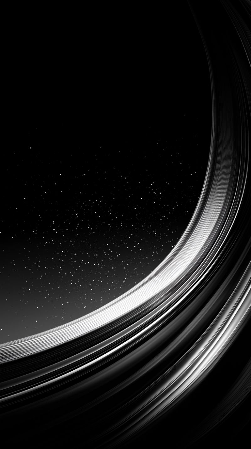 Monochrome Planetary Rings with Starfield