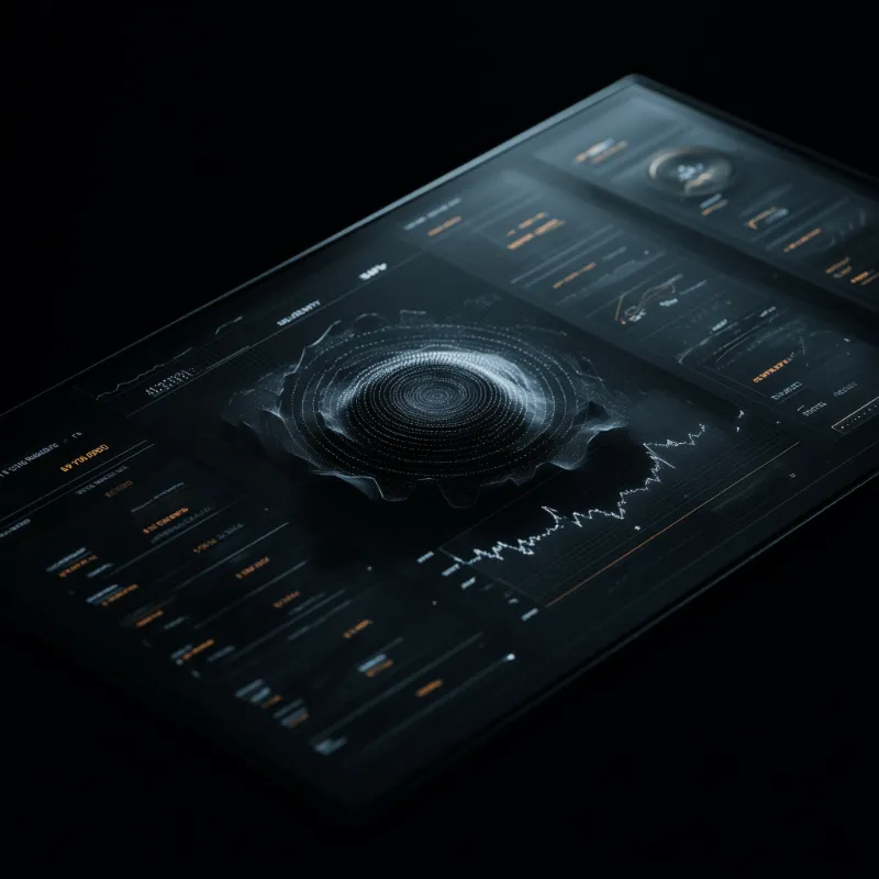 Futuristic Dark Data Dashboard Interface