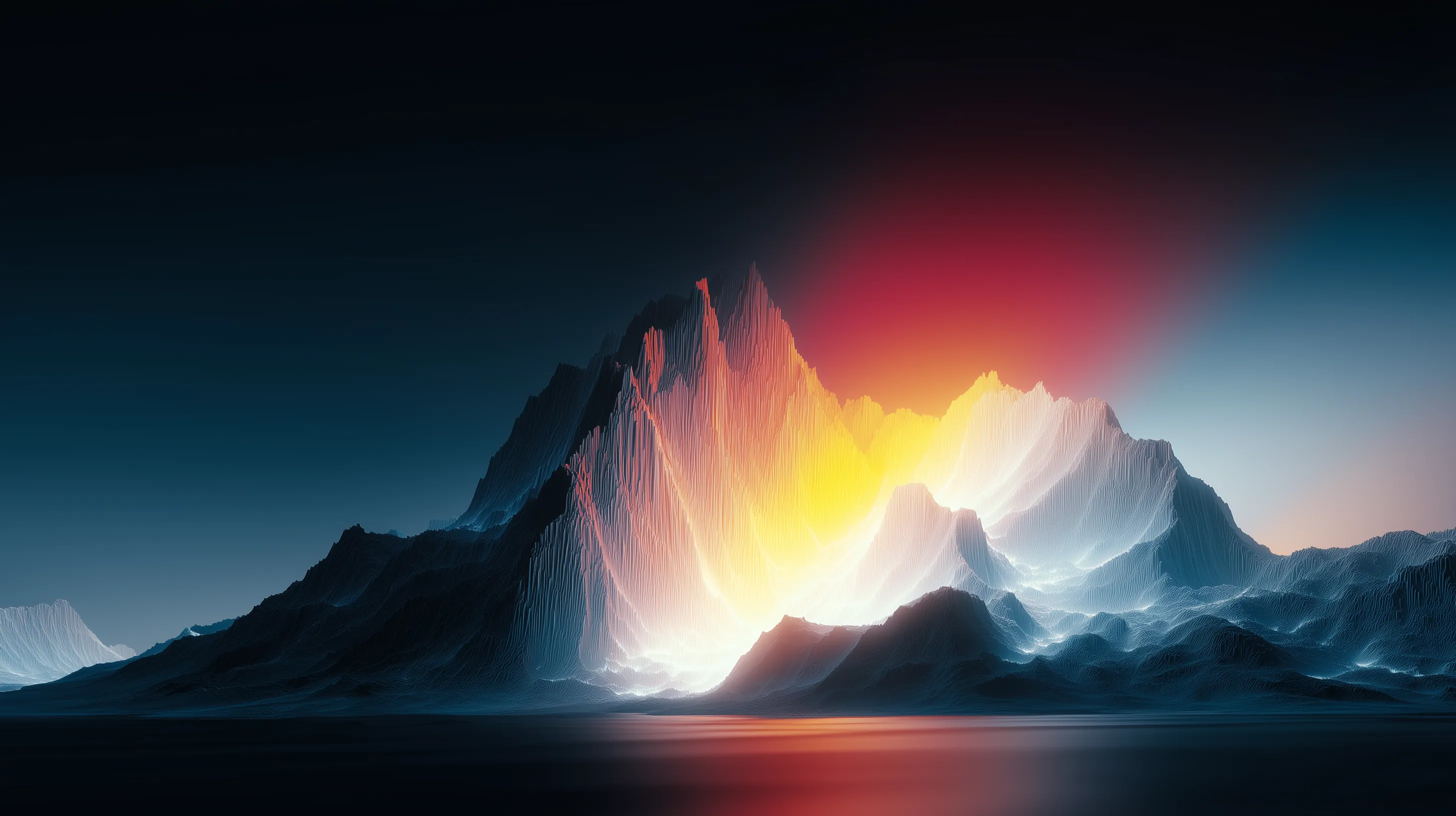 Glowing Abstract Mountain Landscape