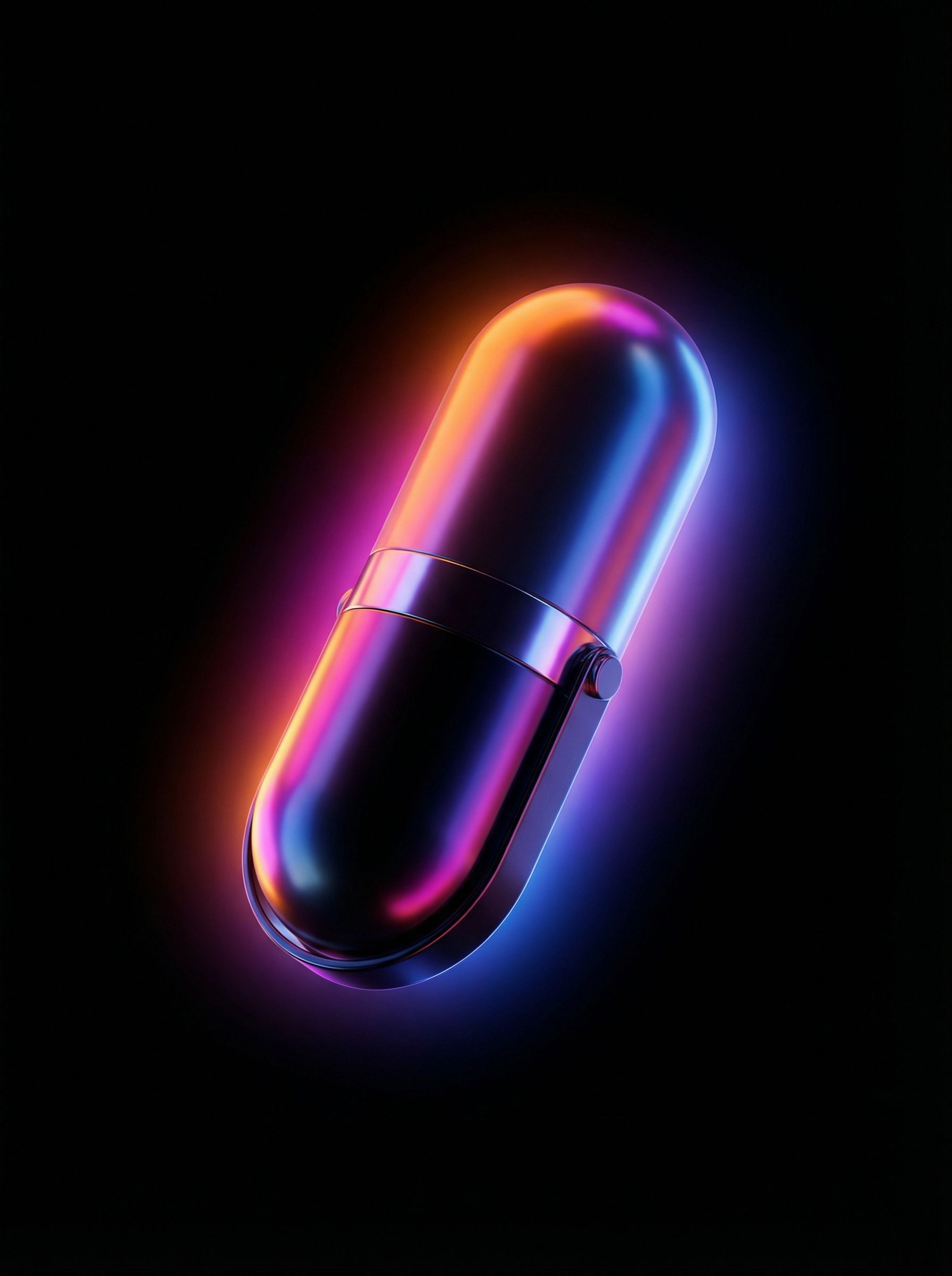 Neon Capsule on Black Background