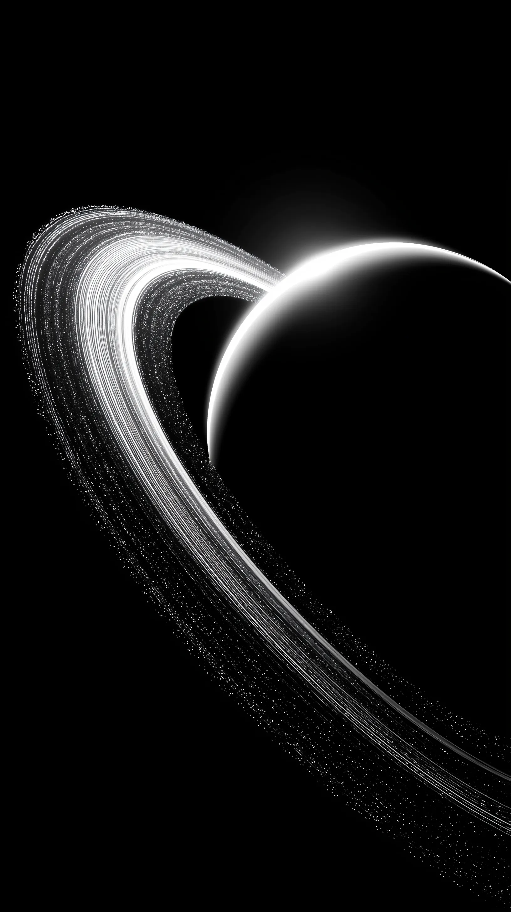 Minimalist Ringed Planet Silhouette