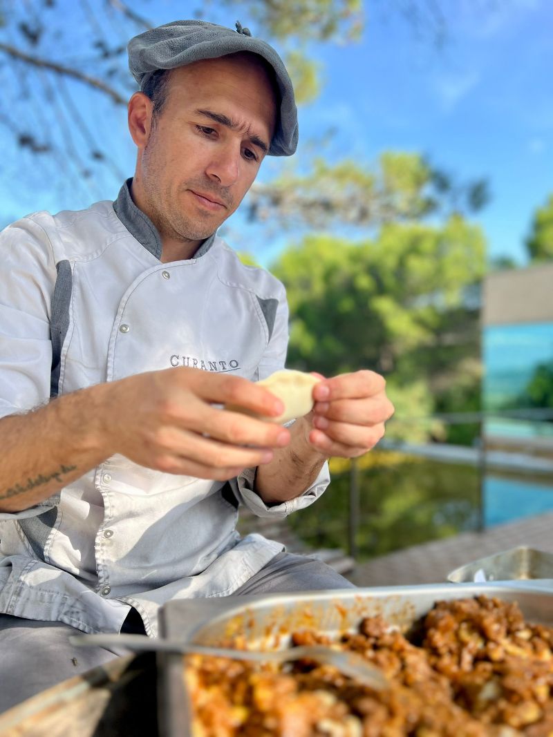 Chef Hernán cooking