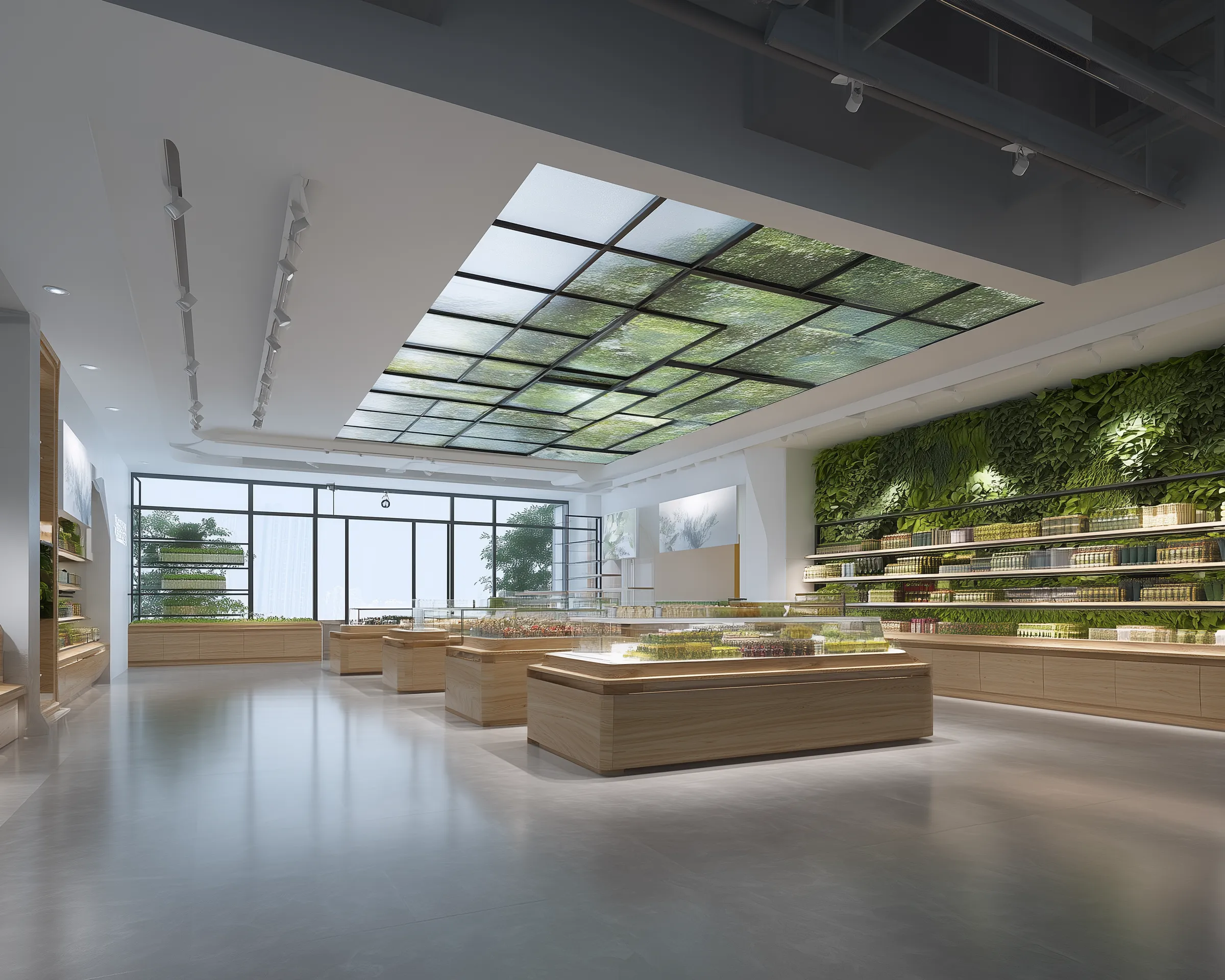 Modern eco-friendly grocery interior