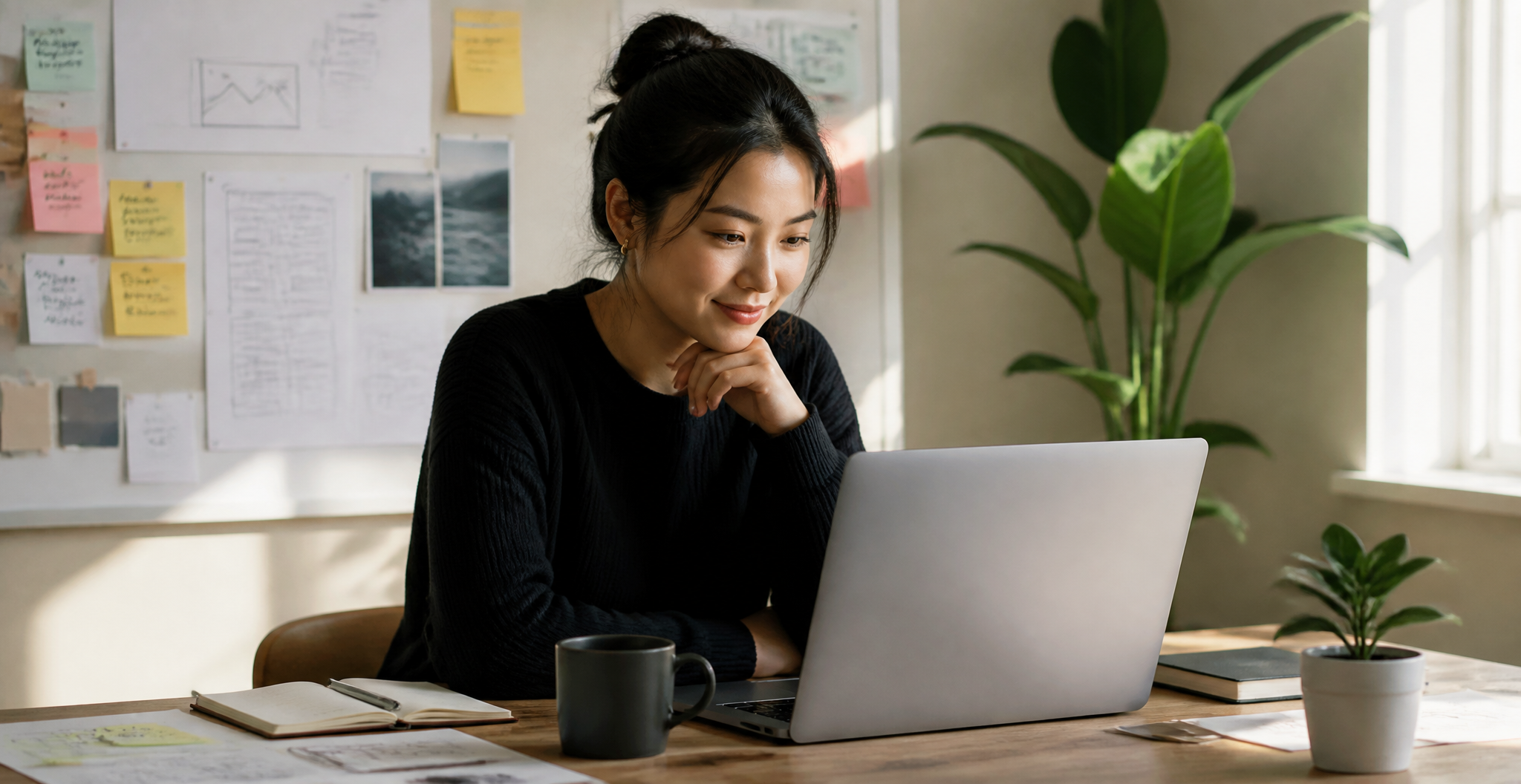 Creative Professional Working at Home Office