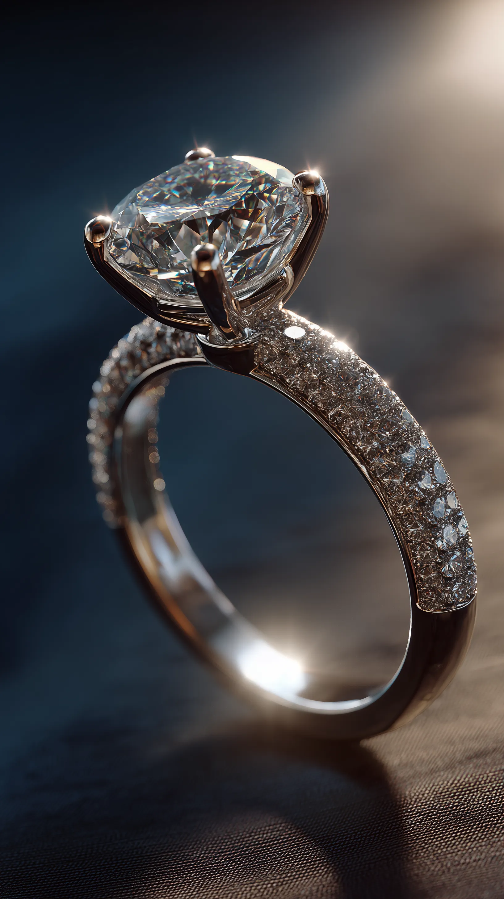 Sparkling Diamond Engagement Ring Close-Up