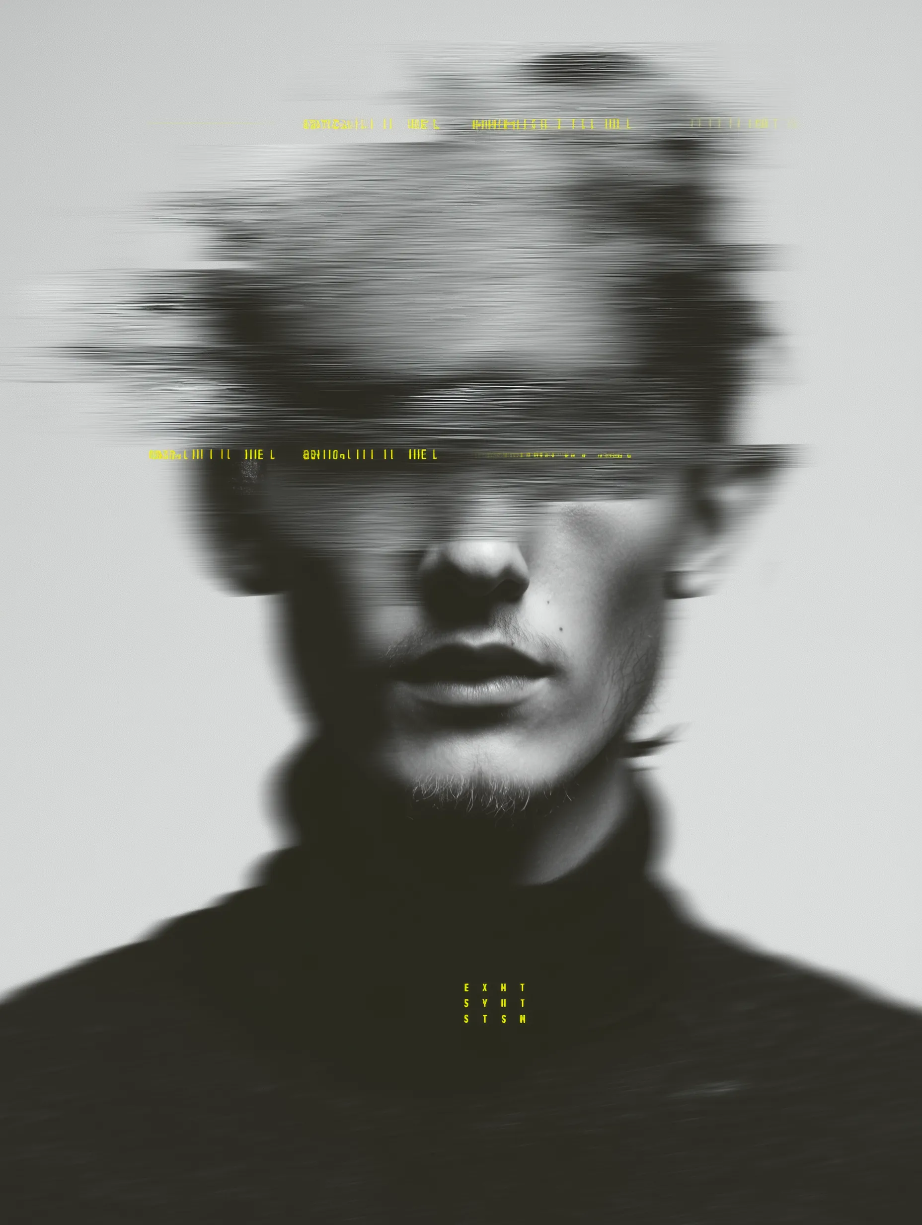 Abstract Glitch Portrait of a Man