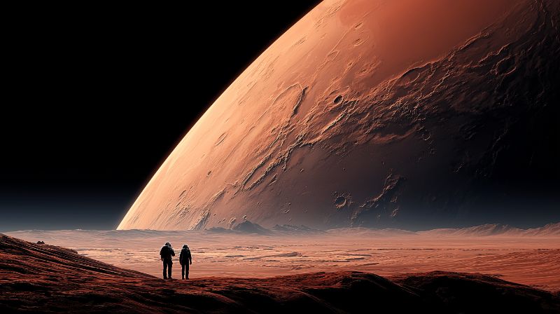 Astronauts Gaze at Colossal Planetary Horizon
