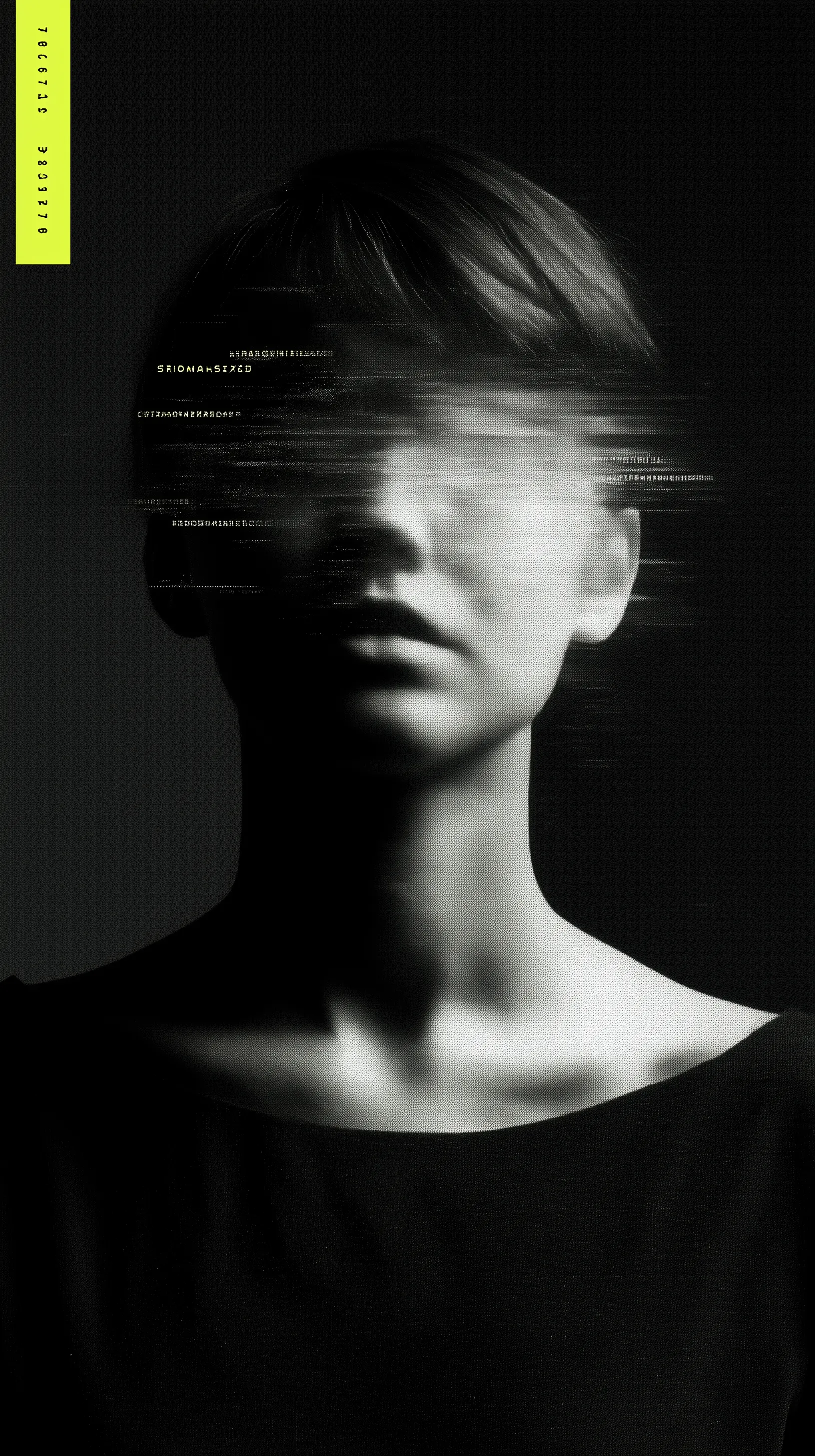 Glitch Effect Monochromatic Portrait
