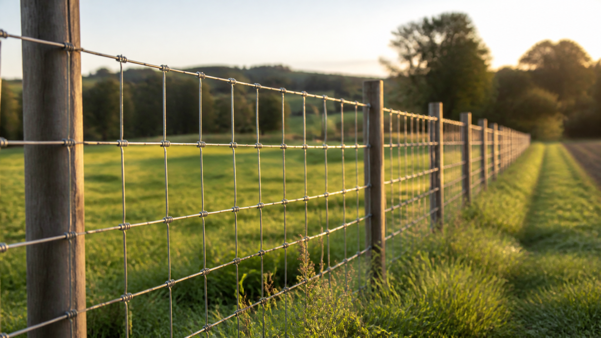 Woven wire fence
