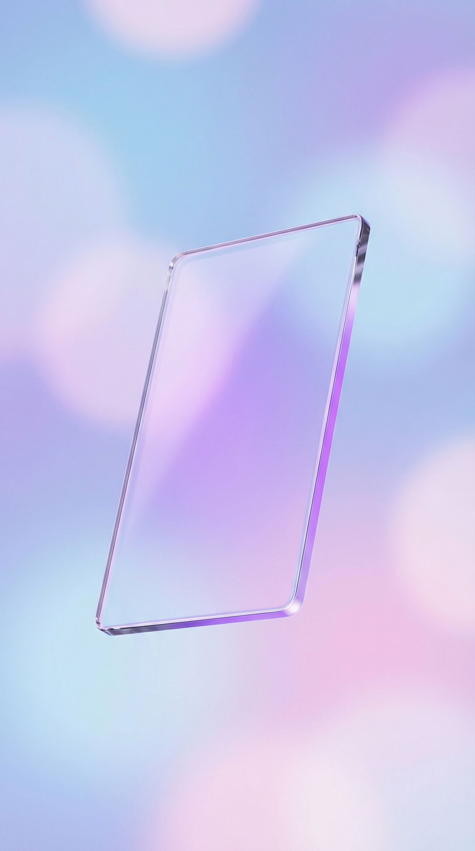 Floating glass panel on pastel gradient