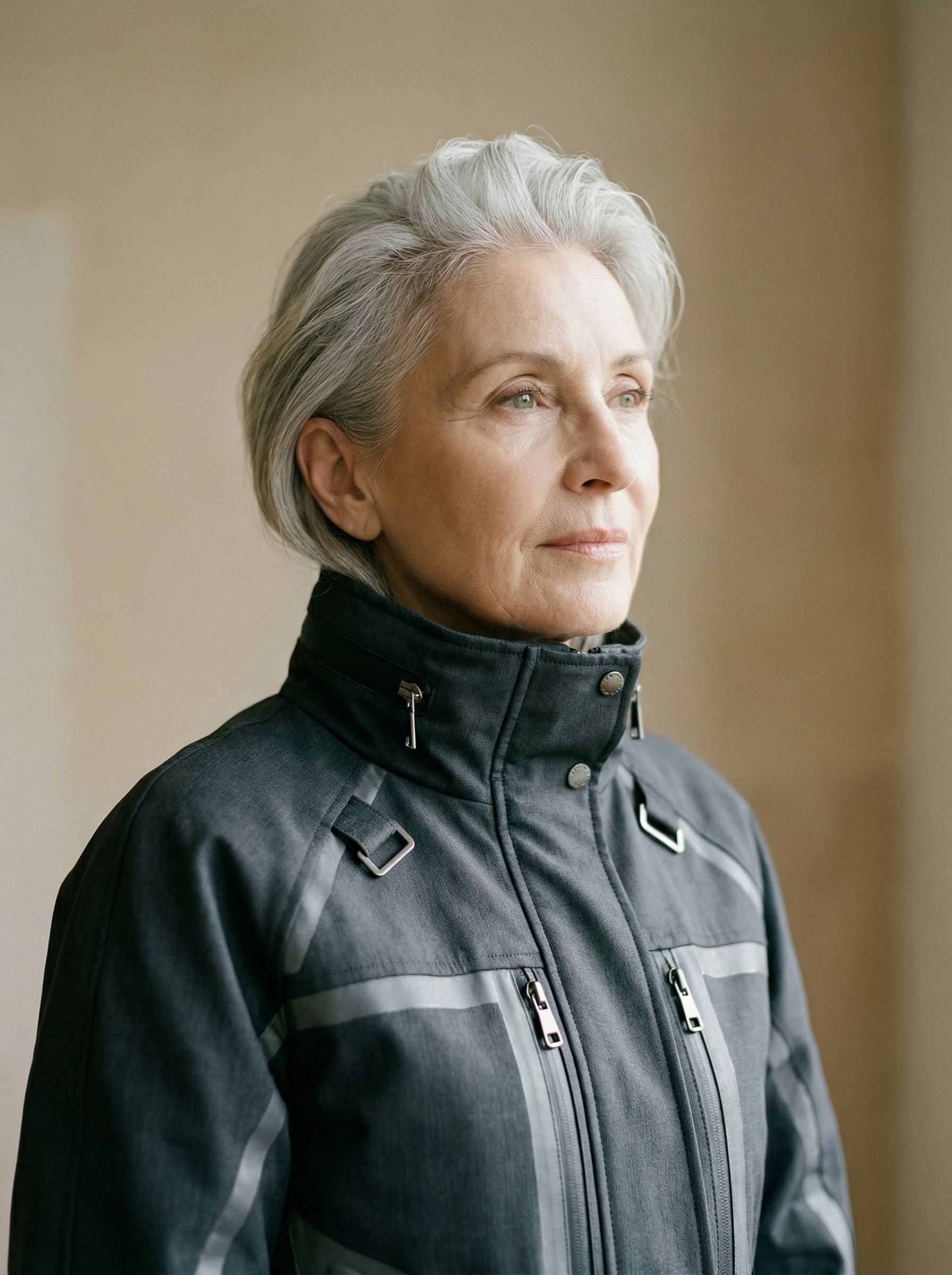 Portrait of confident older woman in jacket