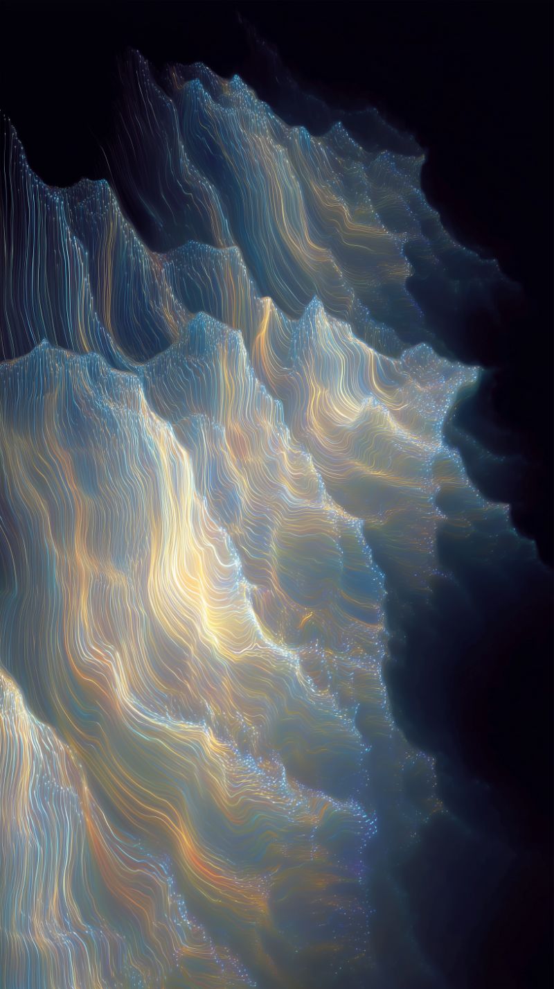Glowing Abstract Wave Lines on Dark Background
