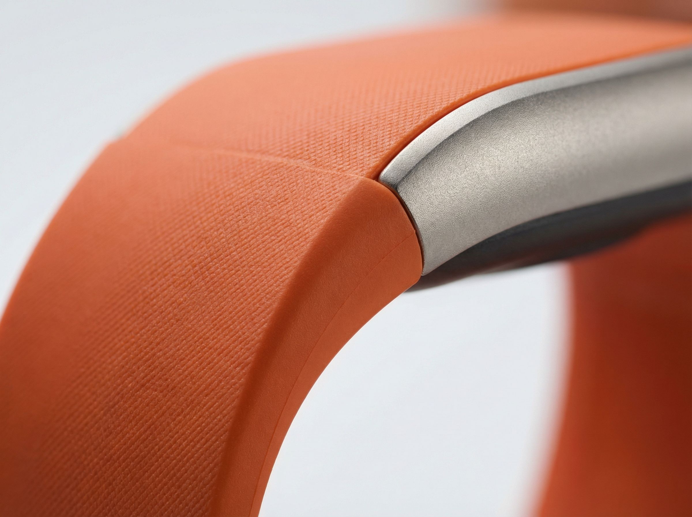 Close-up of orange textured product band