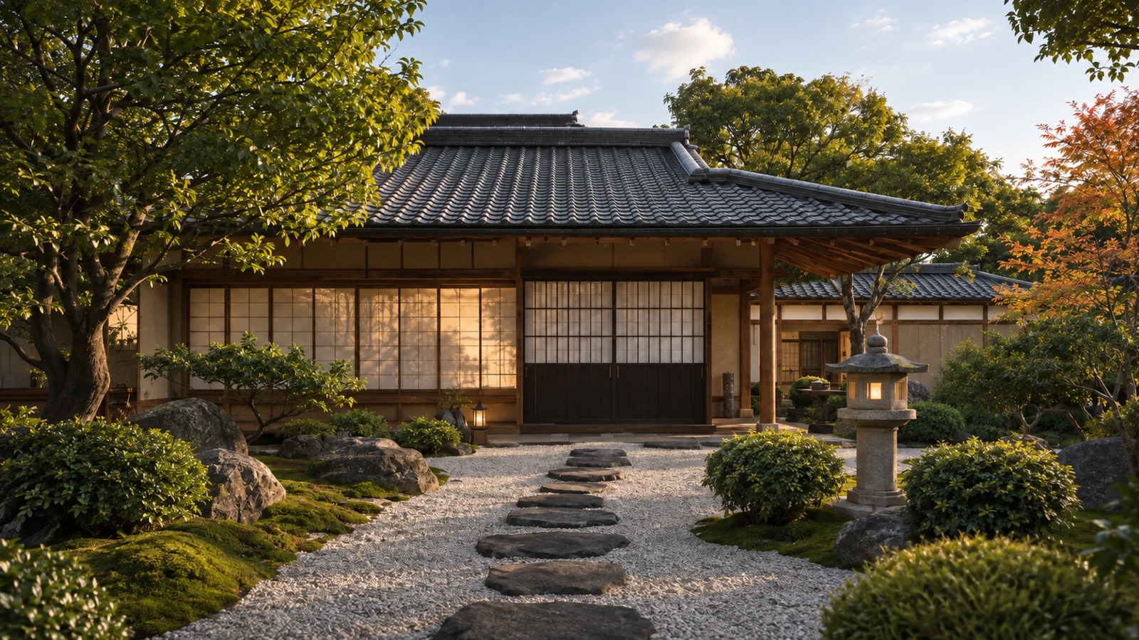 Seijaku, the residence from the entrance garden