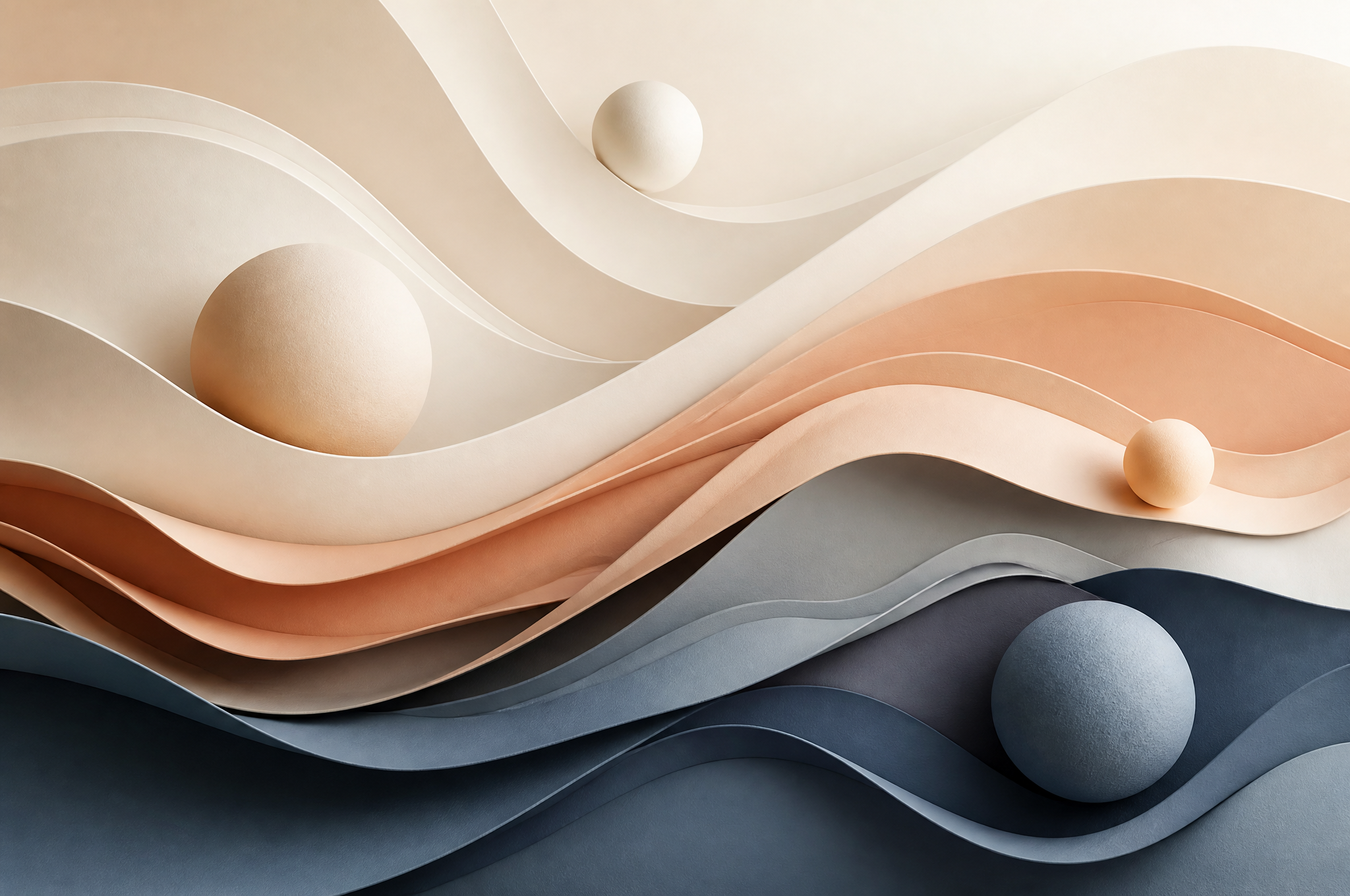 Abstract 3D Curved Waves with Spheres