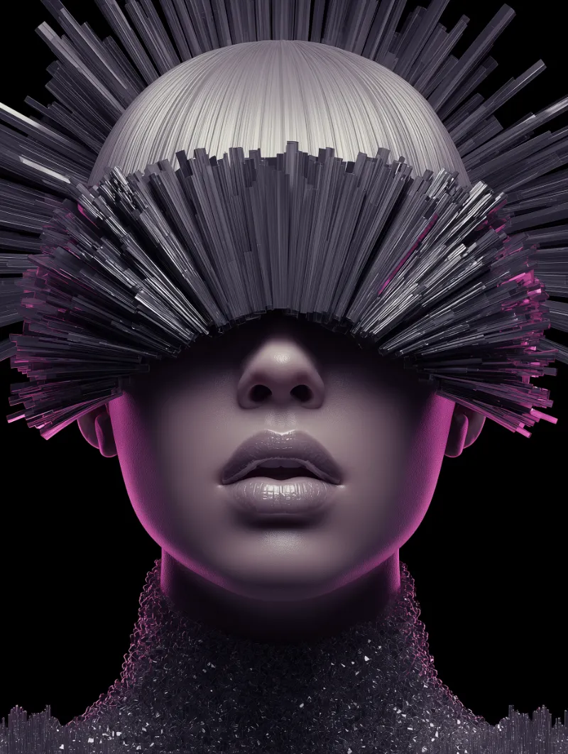 Retrato minimalista en luz naranja