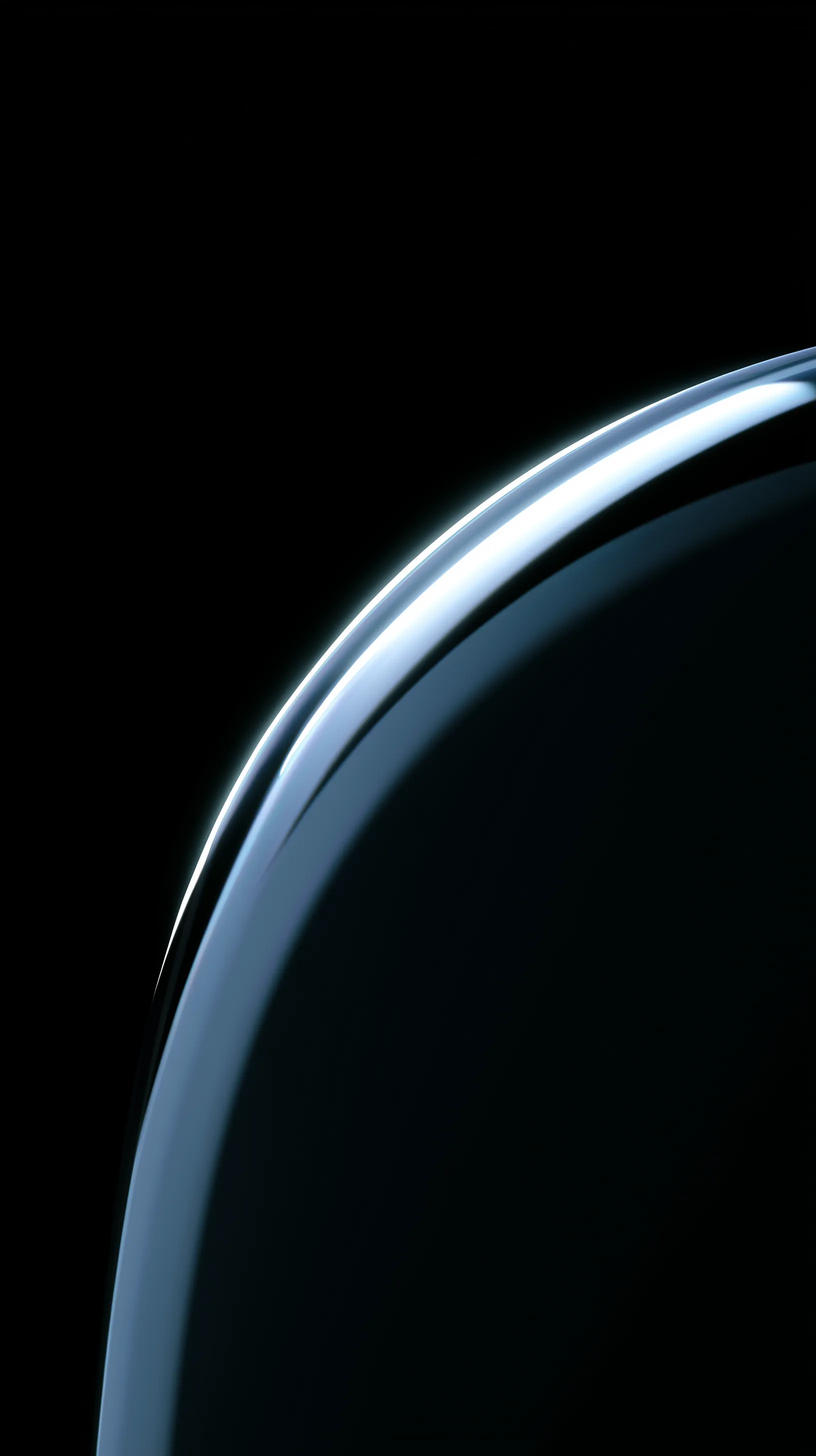 Abstract curved glass edge on black