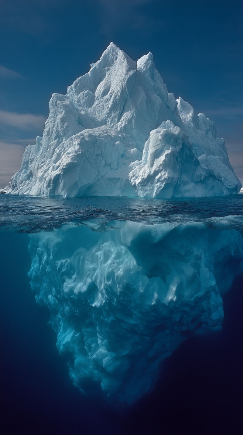 Majestic Iceberg Above and Below Arctic Waters