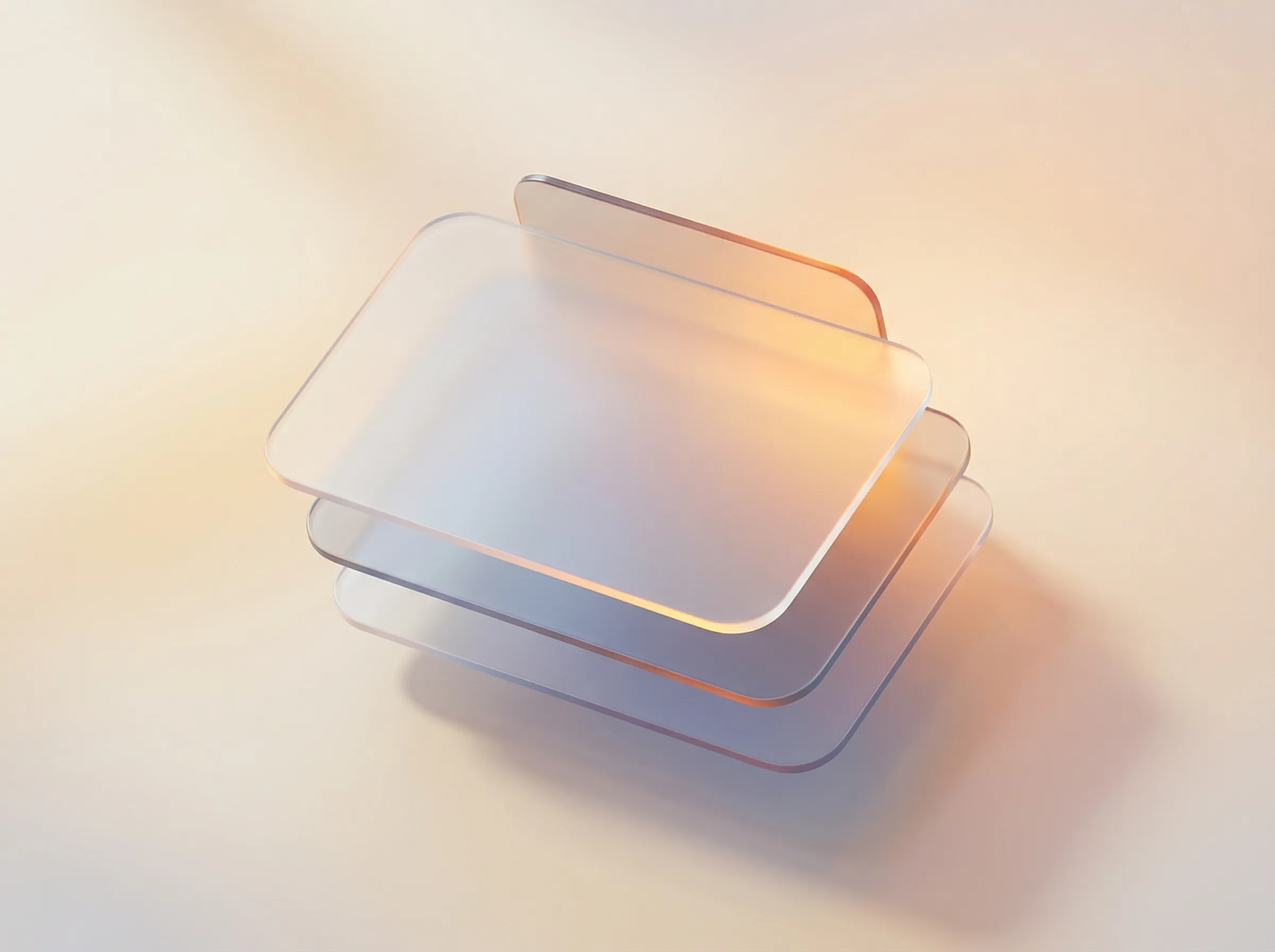 Stacked frosted glass panels abstract