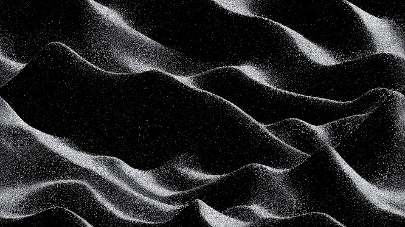 Abstract particle dunes on black background