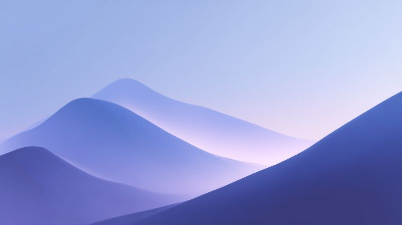 Minimalist Indigo Gradient Hills Illustration