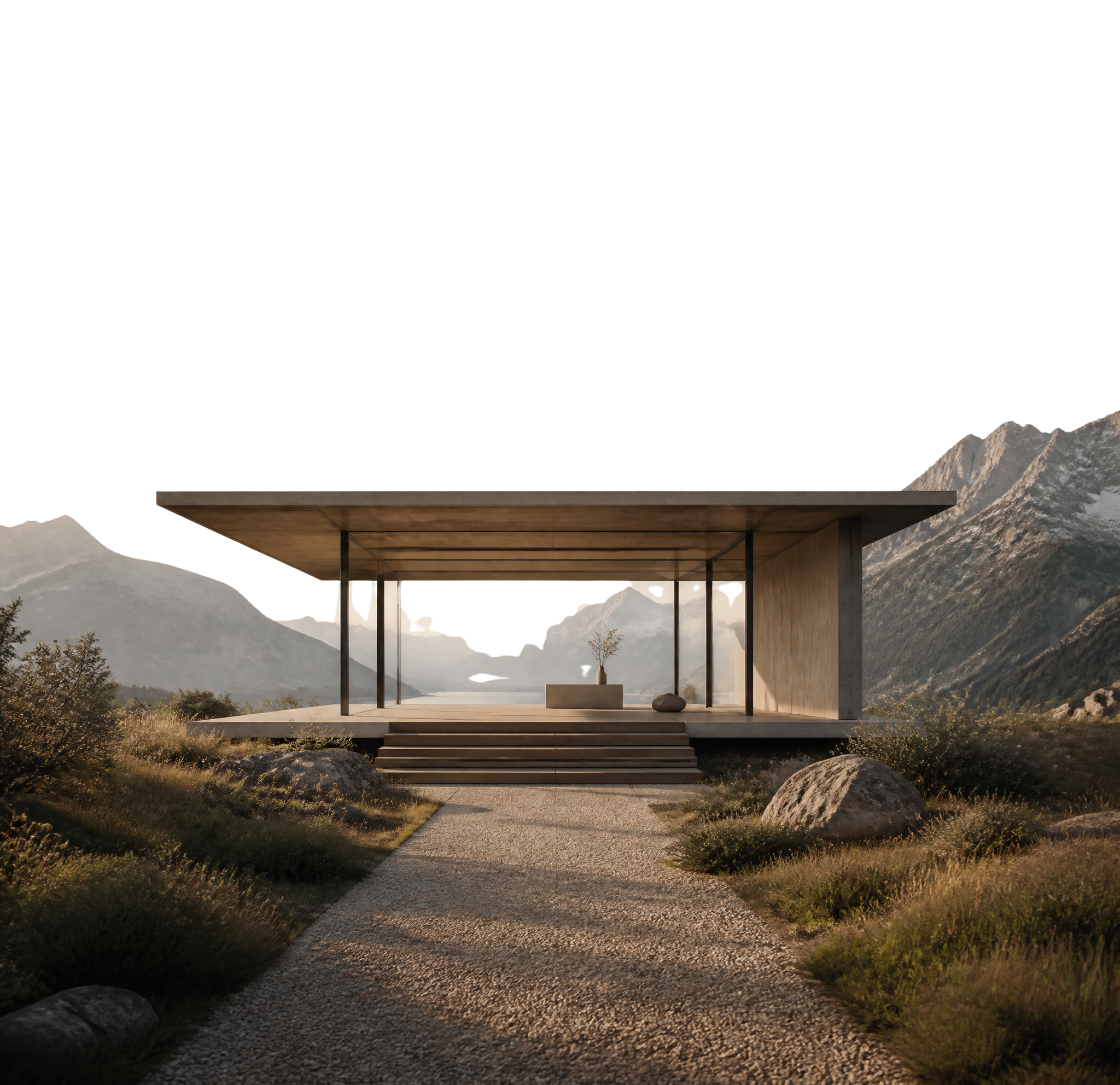 Minimalist Architecture in Mountain Landscape