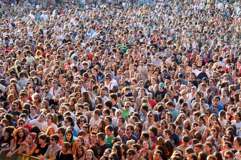 Dense Outdoor Concert Crowd