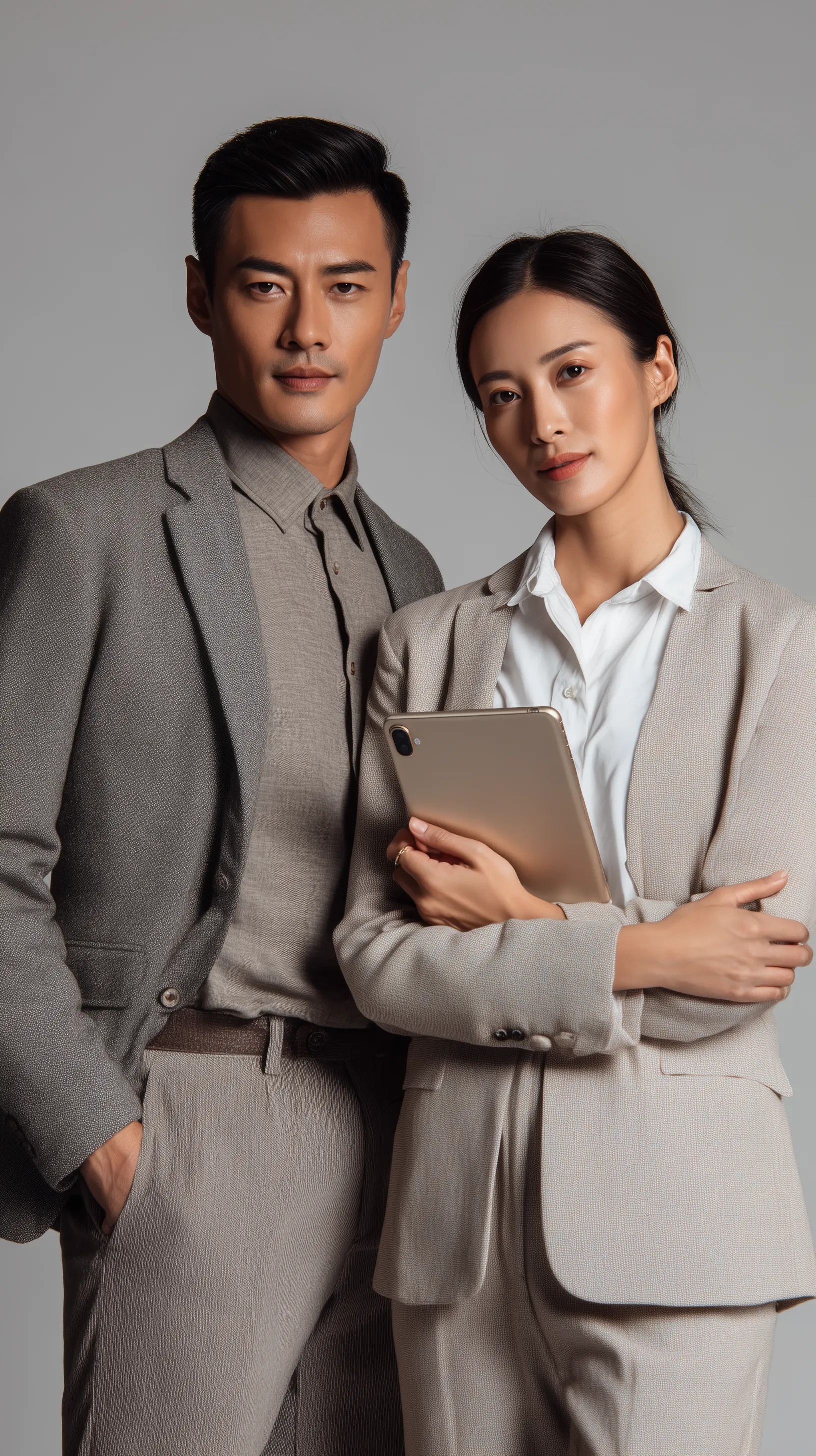 Professional business portrait of two colleagues