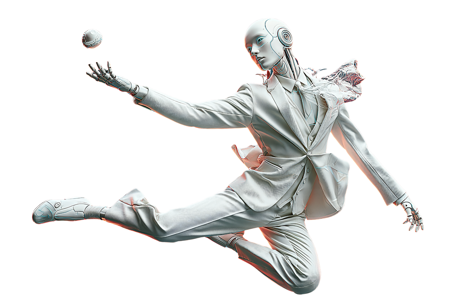Robotic Pitcher in Business Suit