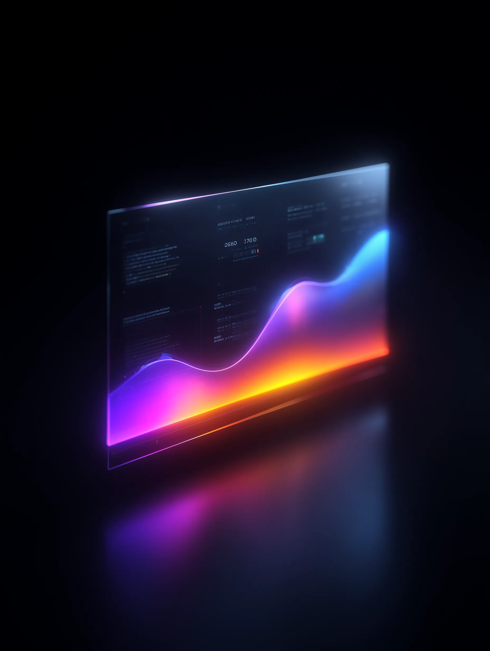 Futuristic Neon Data Visualization Panel