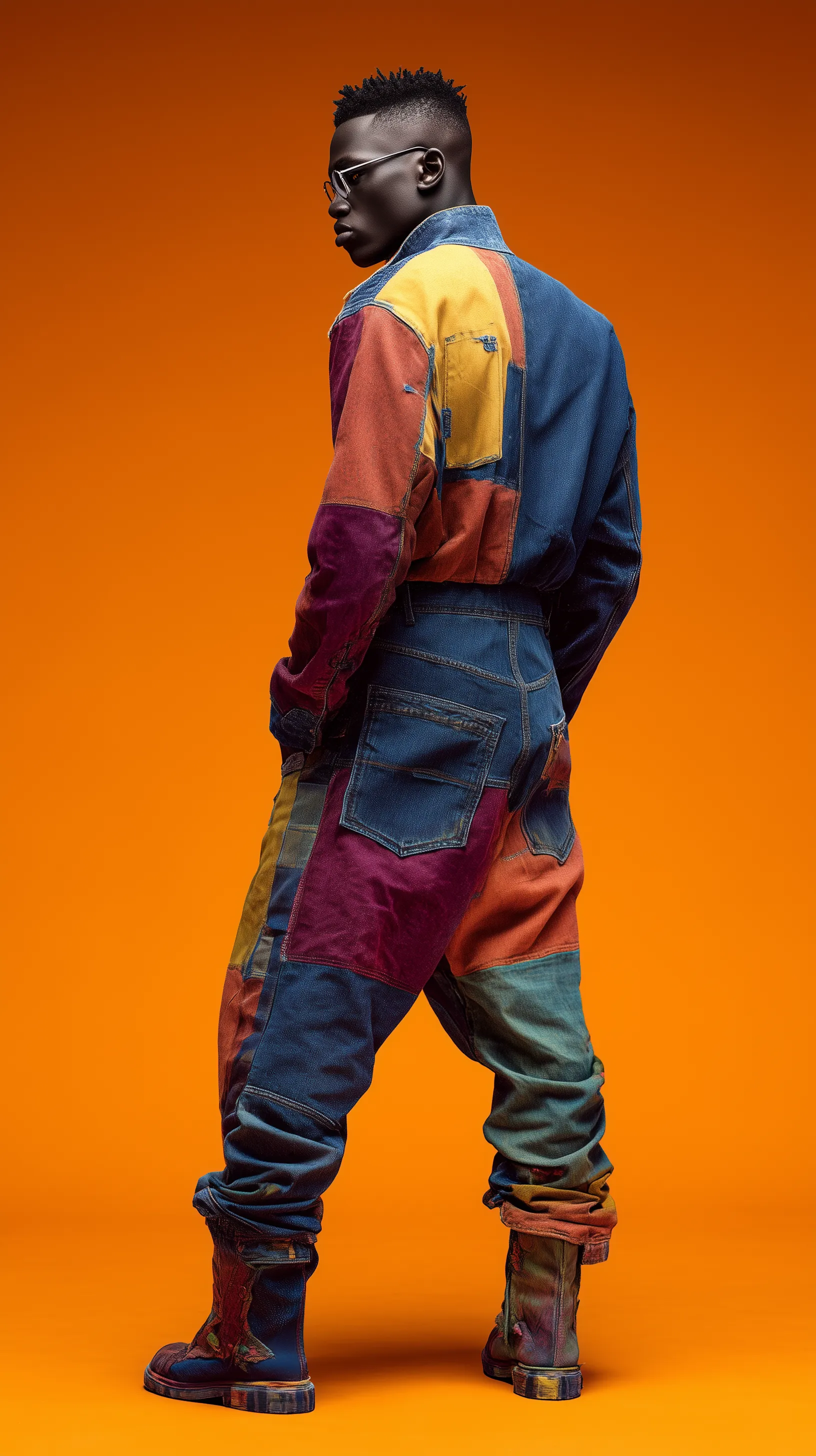 Modern Patchwork Fashion Editorial Portrait