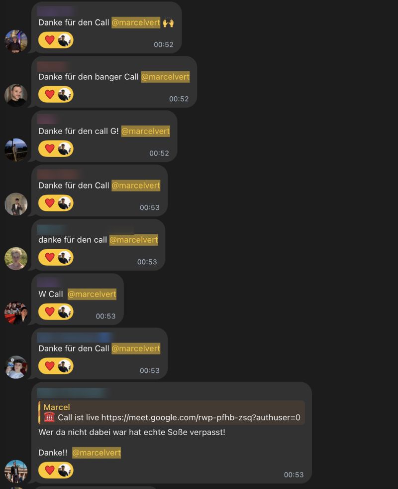 Social-Media-Chat mit Kundenfeedback