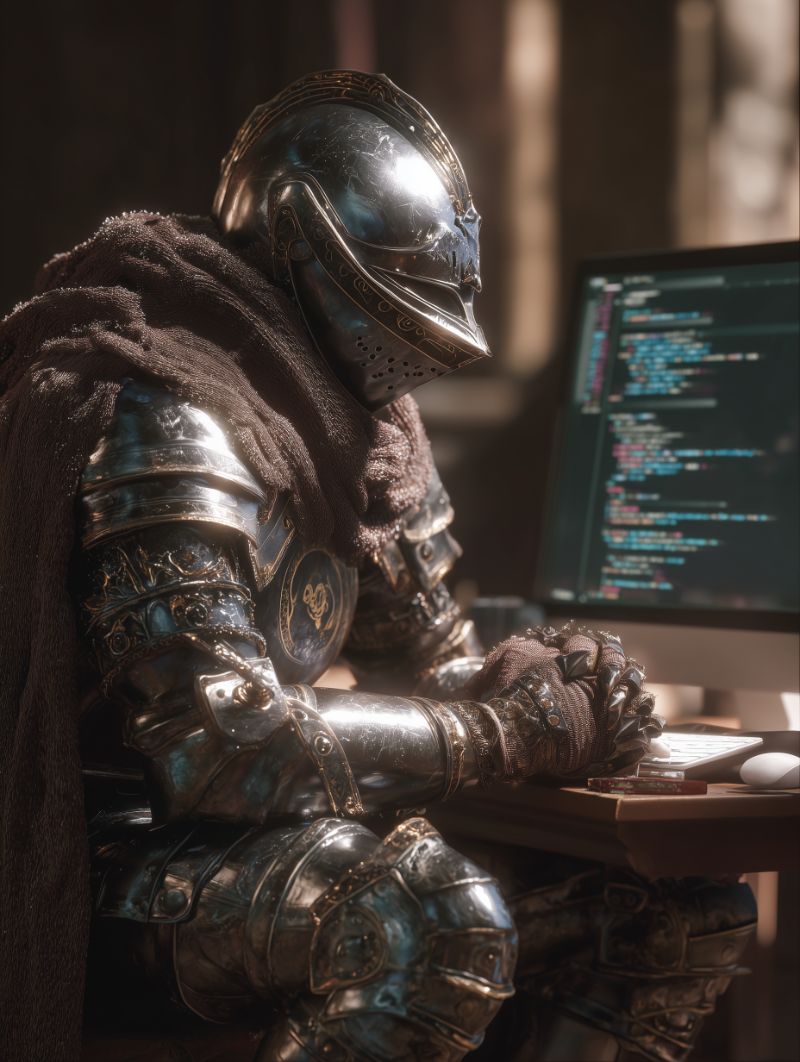 Armored Knight Coding at Modern Computer
