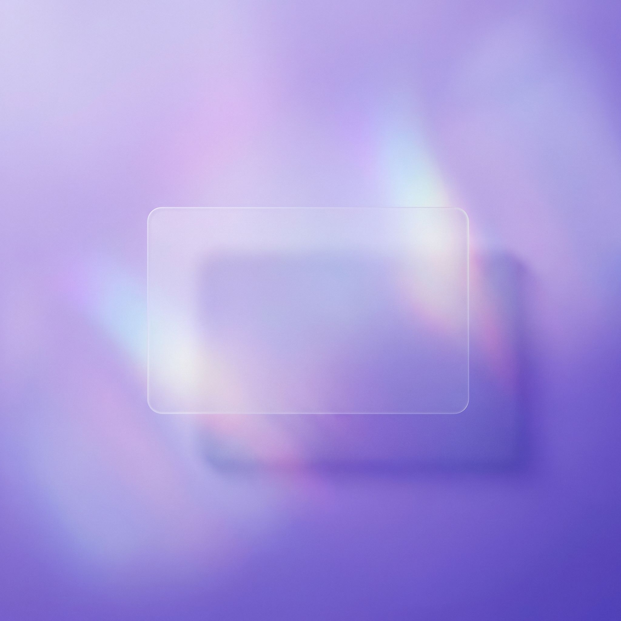 Soft purple gradient with glassmorphism frame